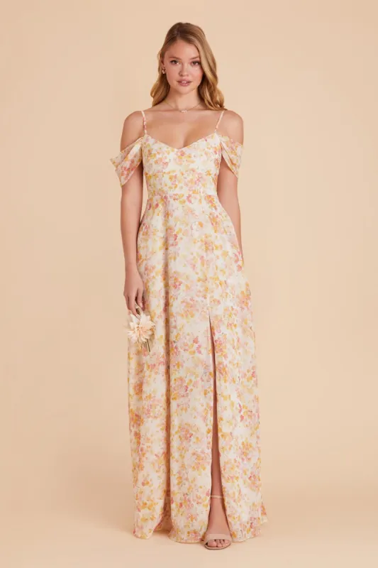 Devin Convertible Dress With Slit - Pressed Floral sold by Birdy Grey