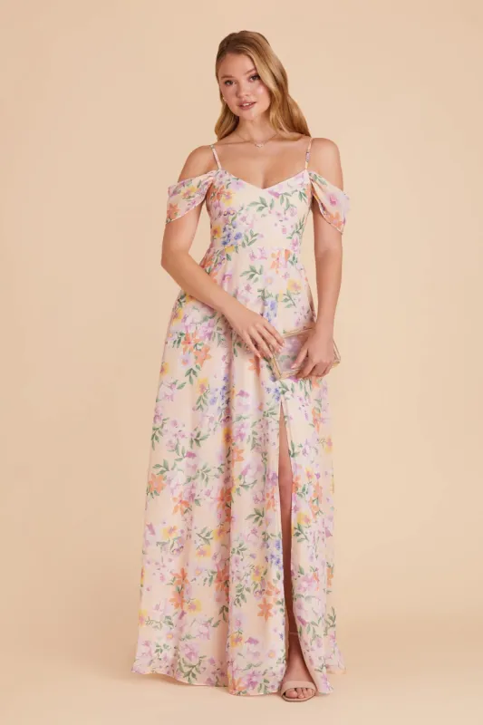Devin Convertible Dress With Slit - Botanical Blooms sold by Birdy Grey