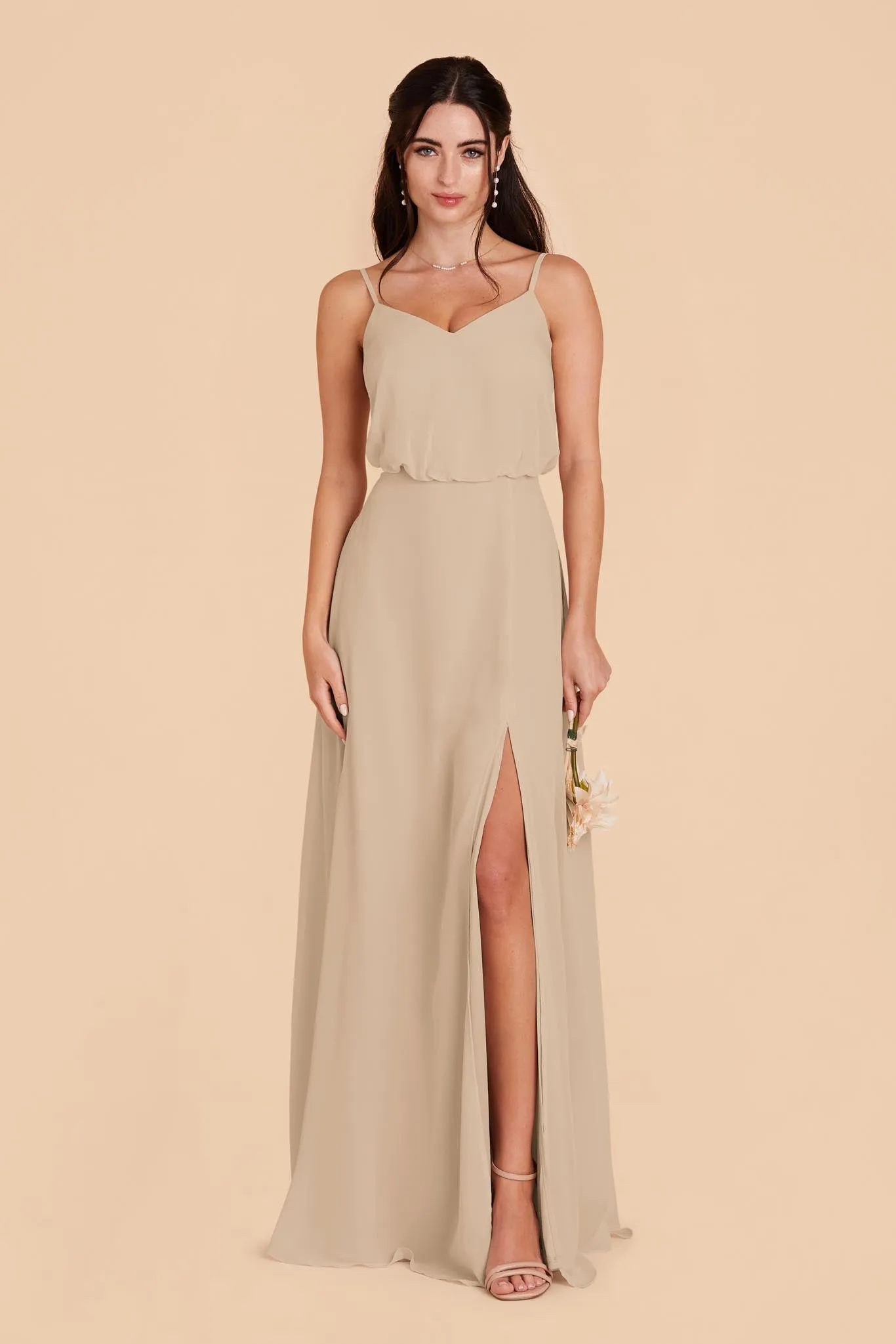 Gwennie Dress With Slit - Almond sold by Birdy Grey