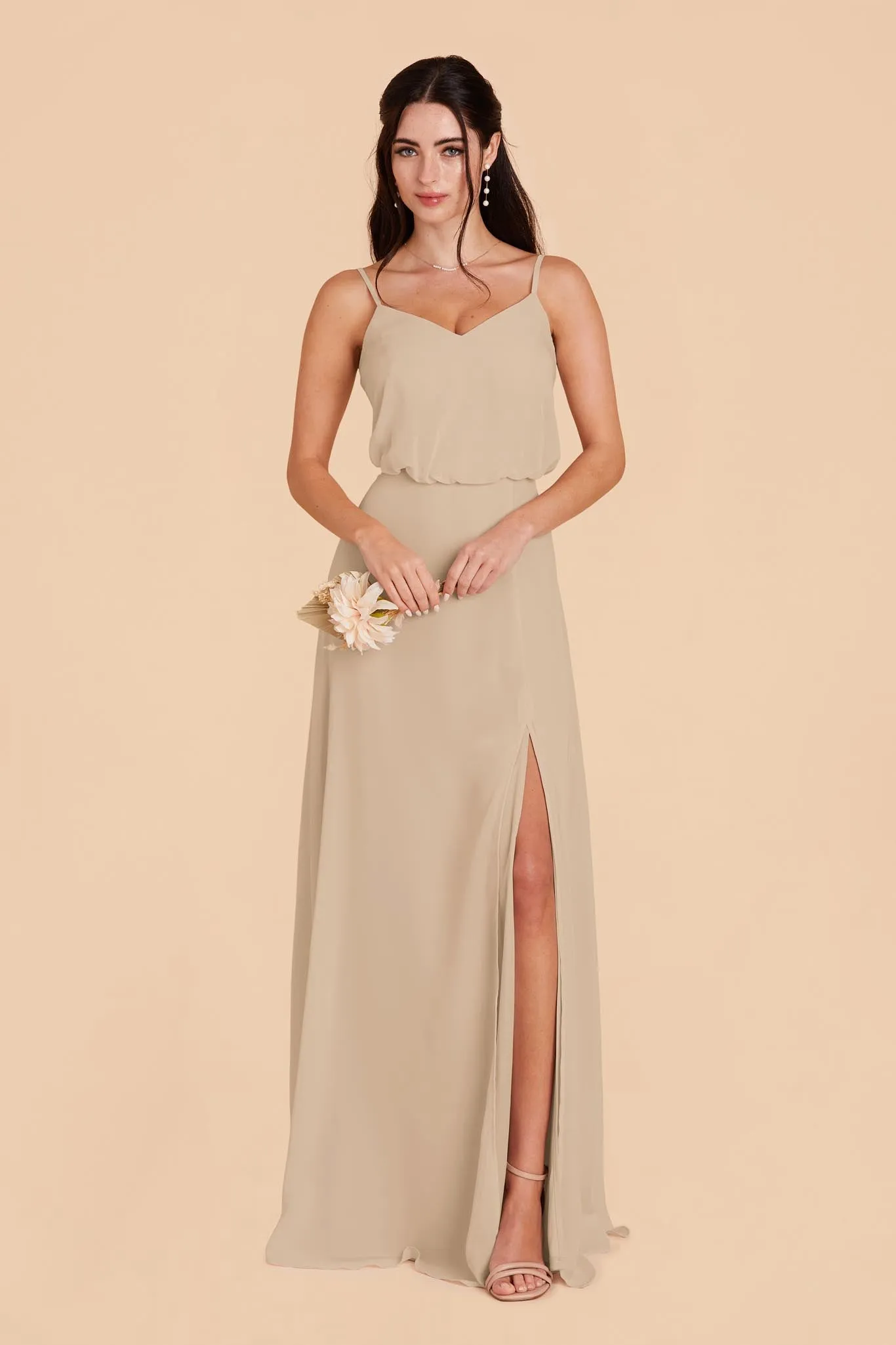 Gwennie Dress With Slit - Almond sold by Birdy Grey product image thumbnail 3