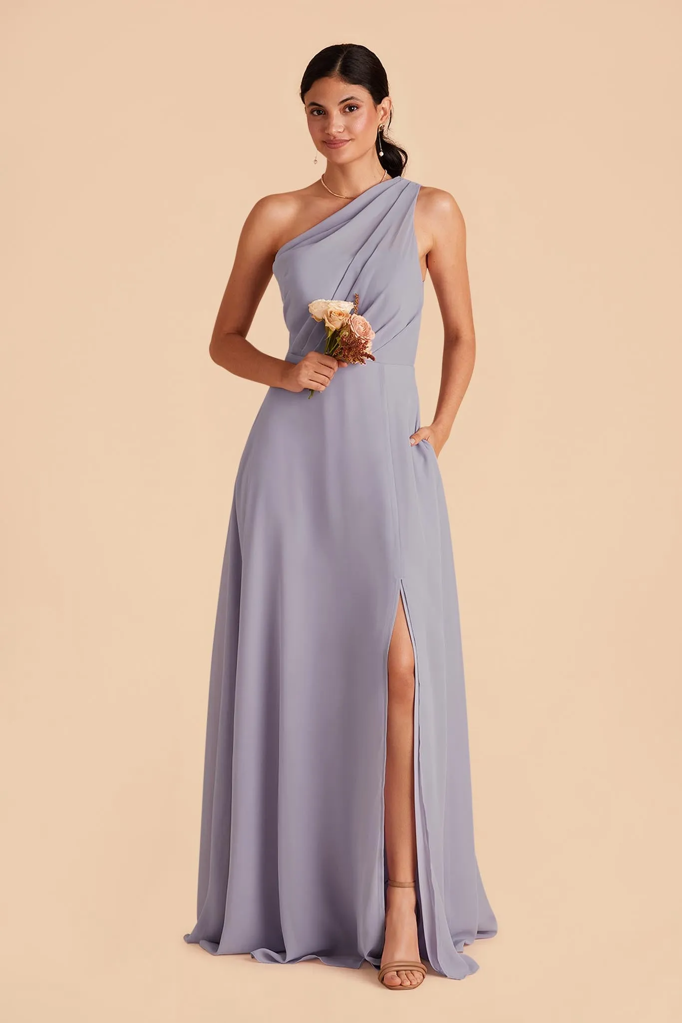 Kira Dress With Slit - Dusty Lilac sold by Birdy Grey product image thumbnail 3
