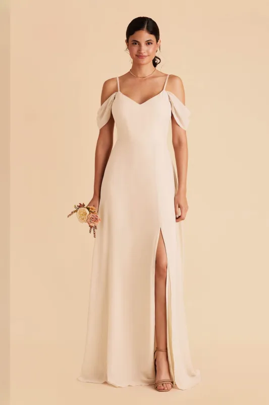 Devin Convertible Dress With Slit - Champagne sold by Birdy Grey