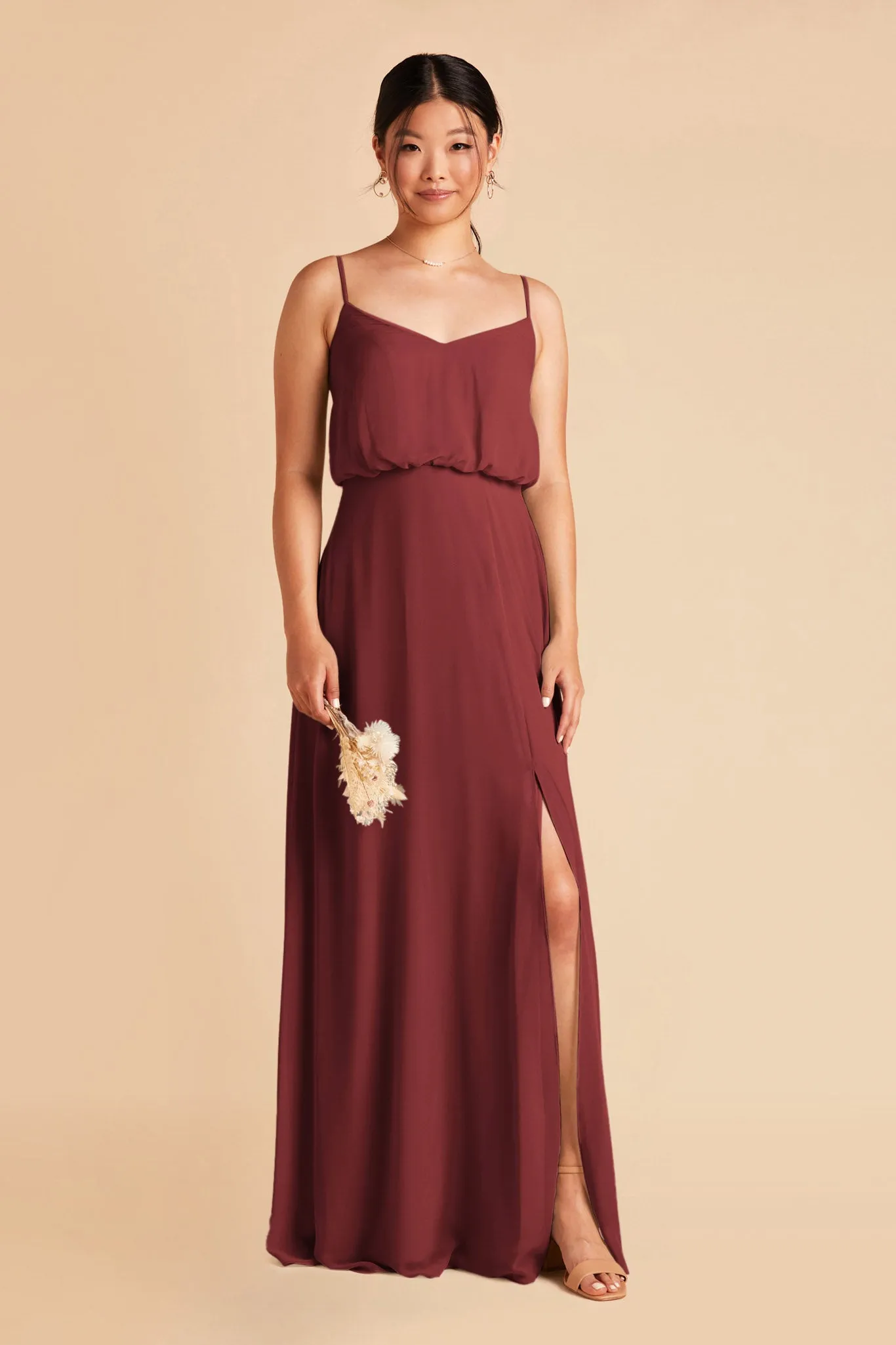Gwennie Dress With Slit - Rosewood sold by Birdy Grey product image thumbnail 5