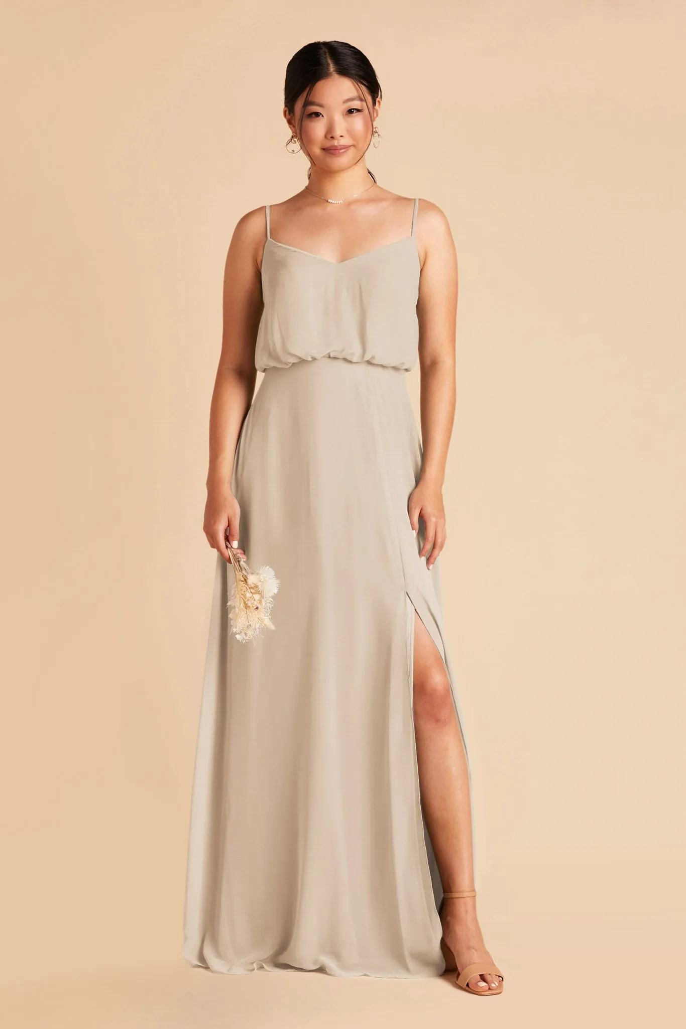 Gwennie Dress With Slit - Neutral Champagne sold by Birdy Grey product image thumbnail 3