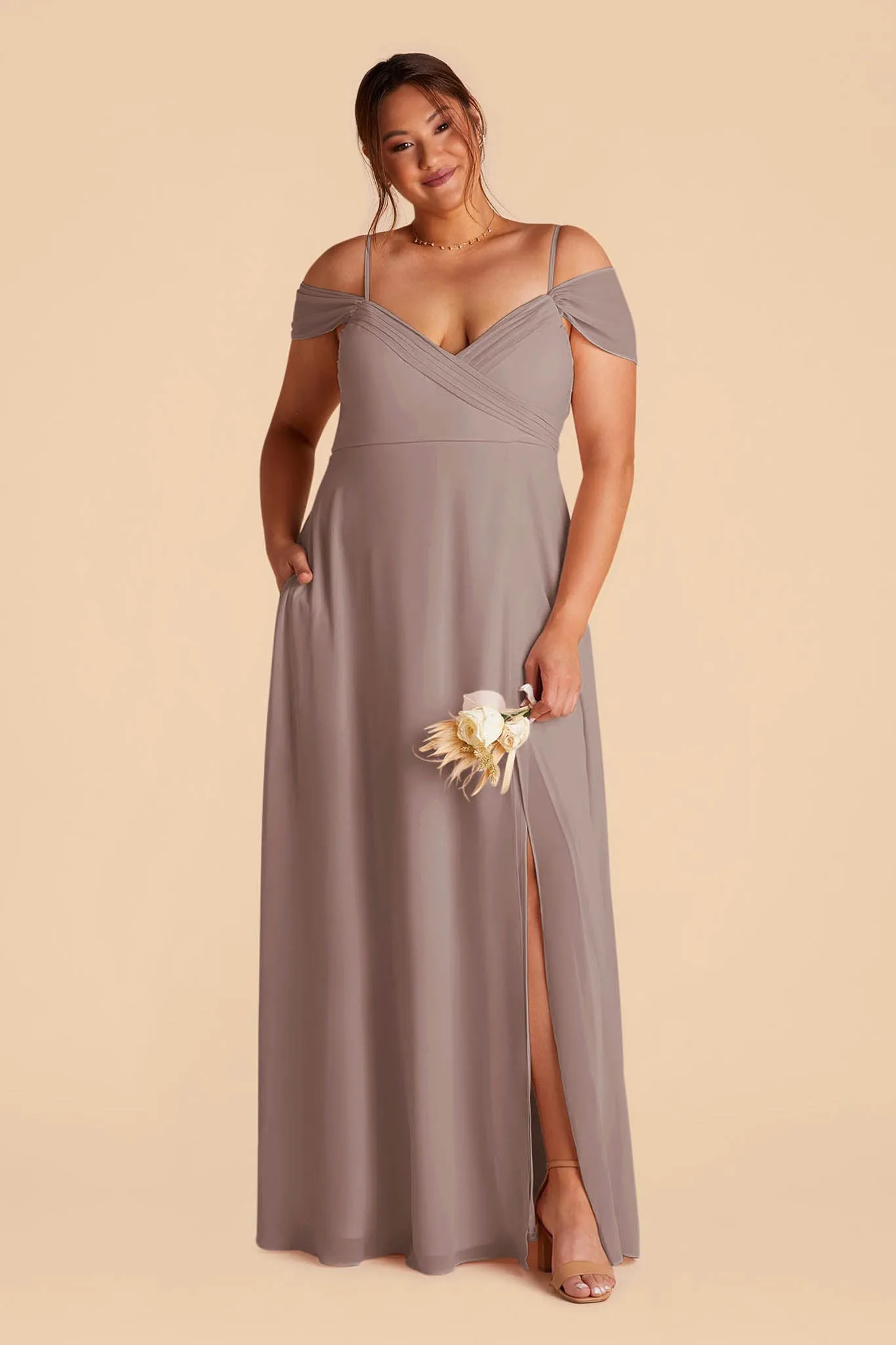 Spence Convertible Dress With Slit - Toffee sold by Birdy Grey product image thumbnail 2