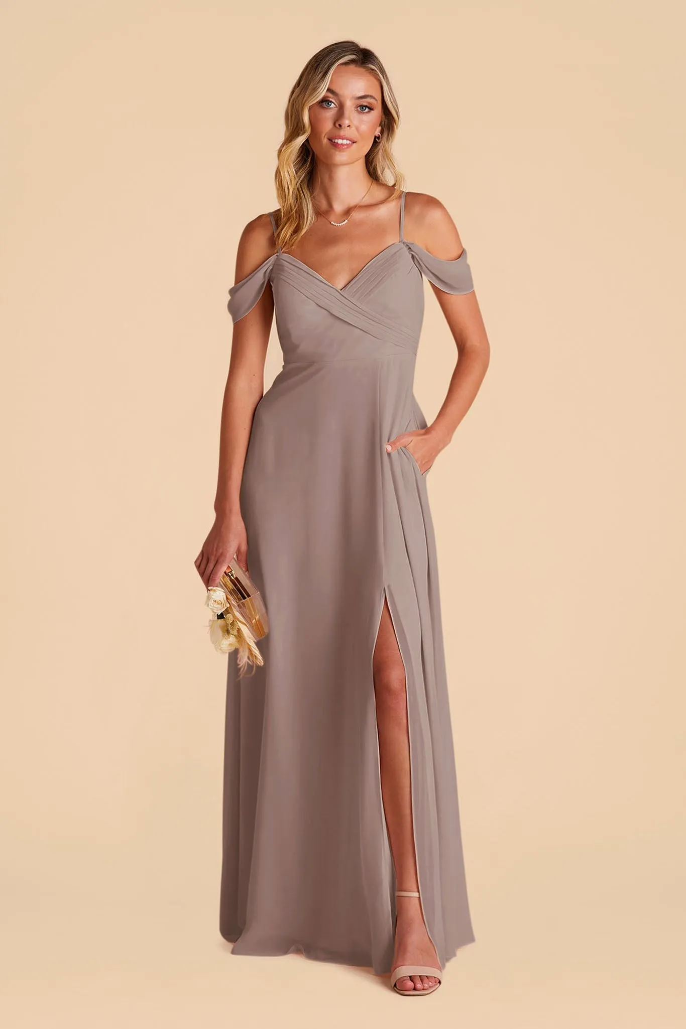 Spence Convertible Dress With Slit - Toffee sold by Birdy Grey product image thumbnail 3