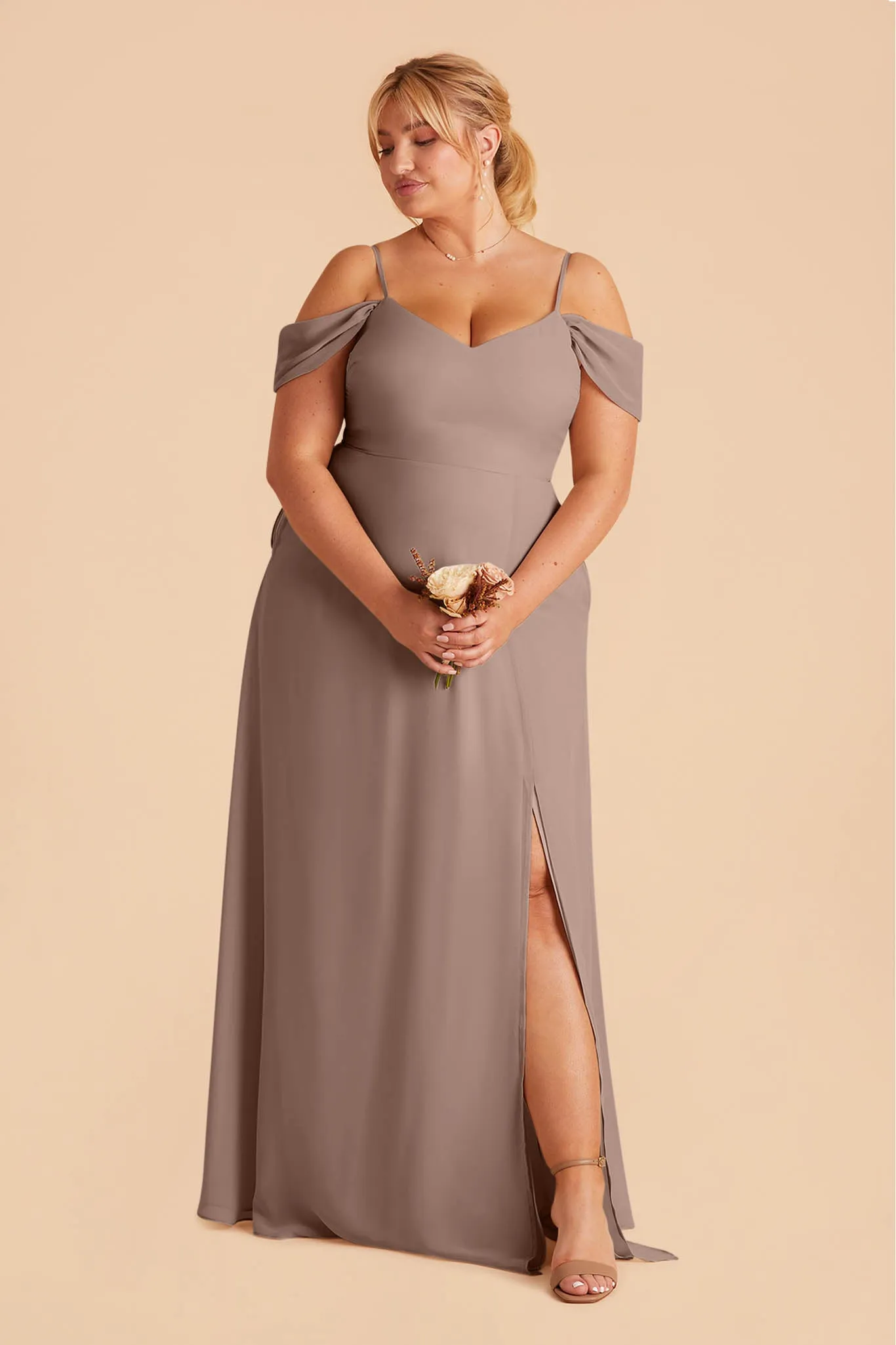 Devin Convertible Dress With Slit - Toffee sold by Birdy Grey product image thumbnail 2