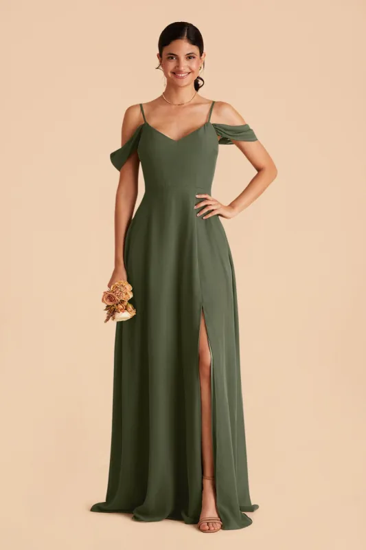 Devin Convertible Dress With Slit - Olive sold by Birdy Grey