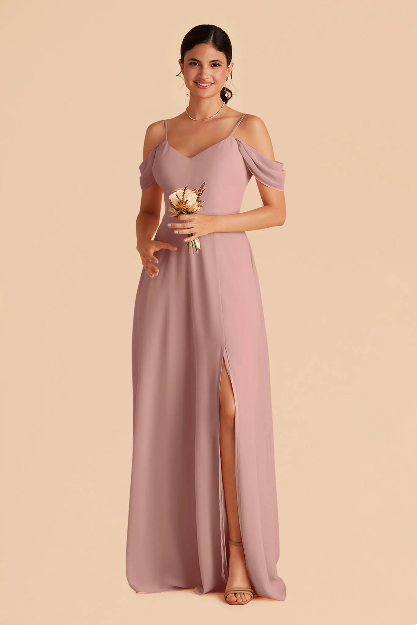 Devin Convertible Dress With Slit - English Rose sold by Birdy Grey