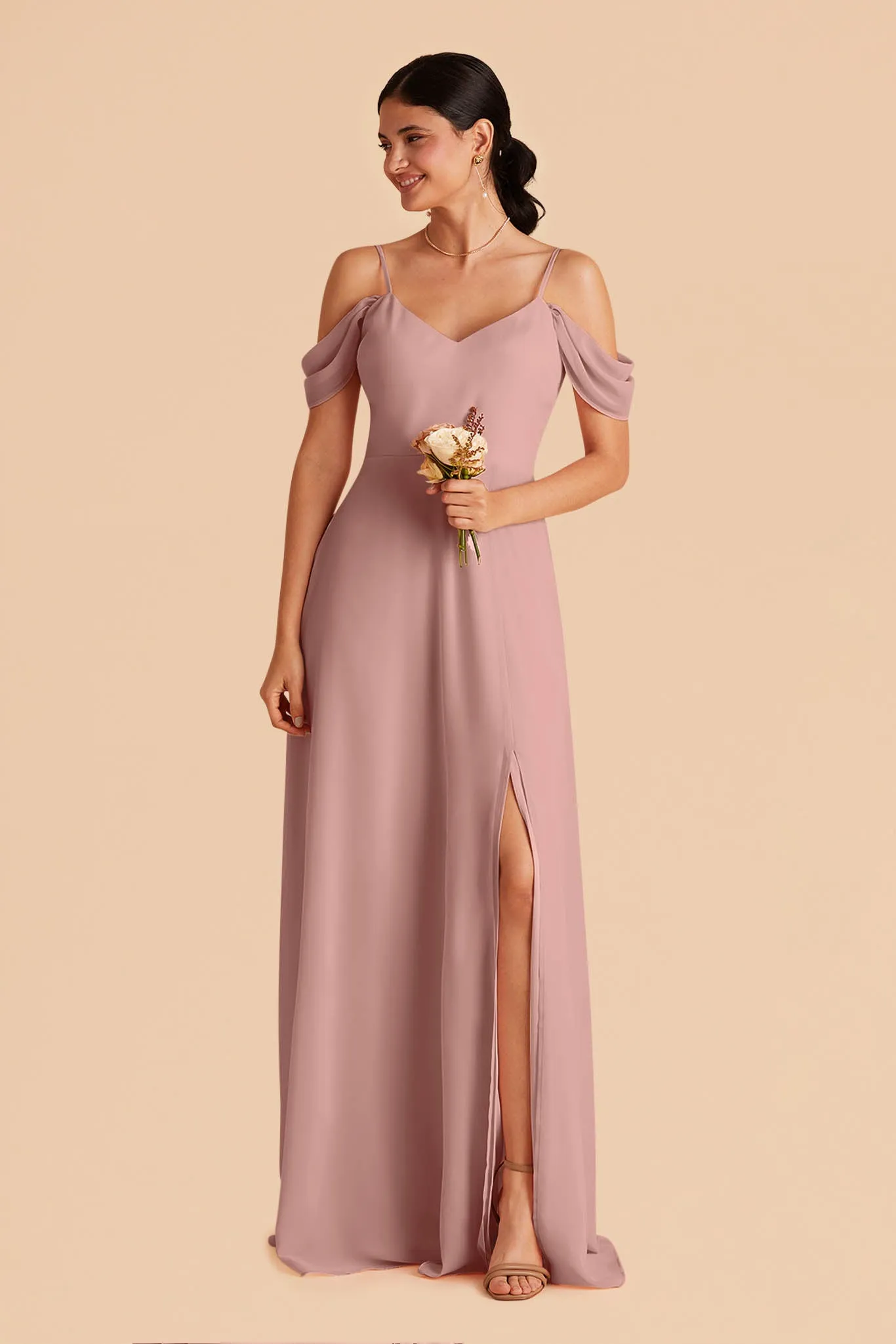 Devin Convertible Dress With Slit - English Rose sold by Birdy Grey product image thumbnail 4