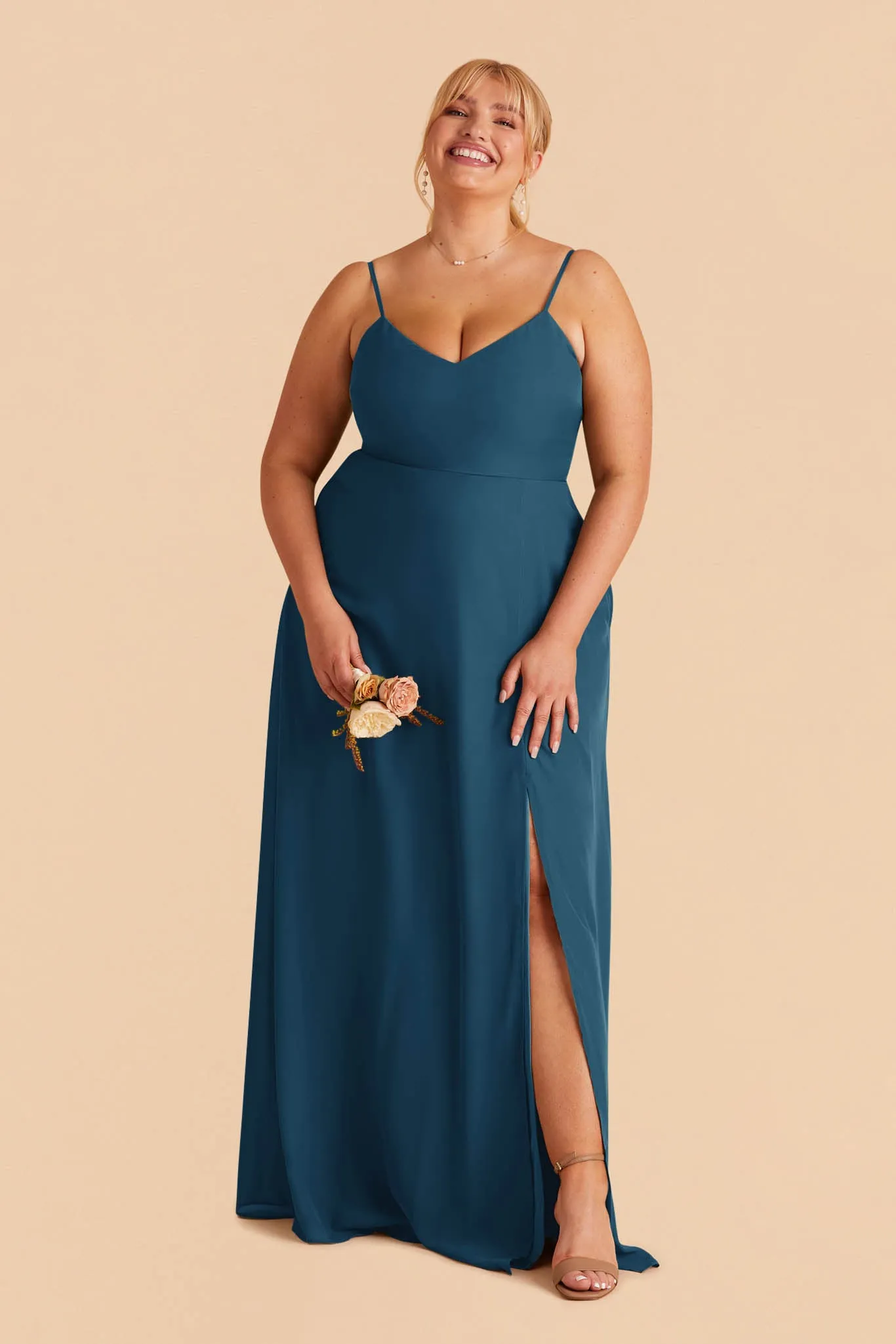 Devin Convertible Dress With Slit - Dark Teal sold by Birdy Grey product image thumbnail 2