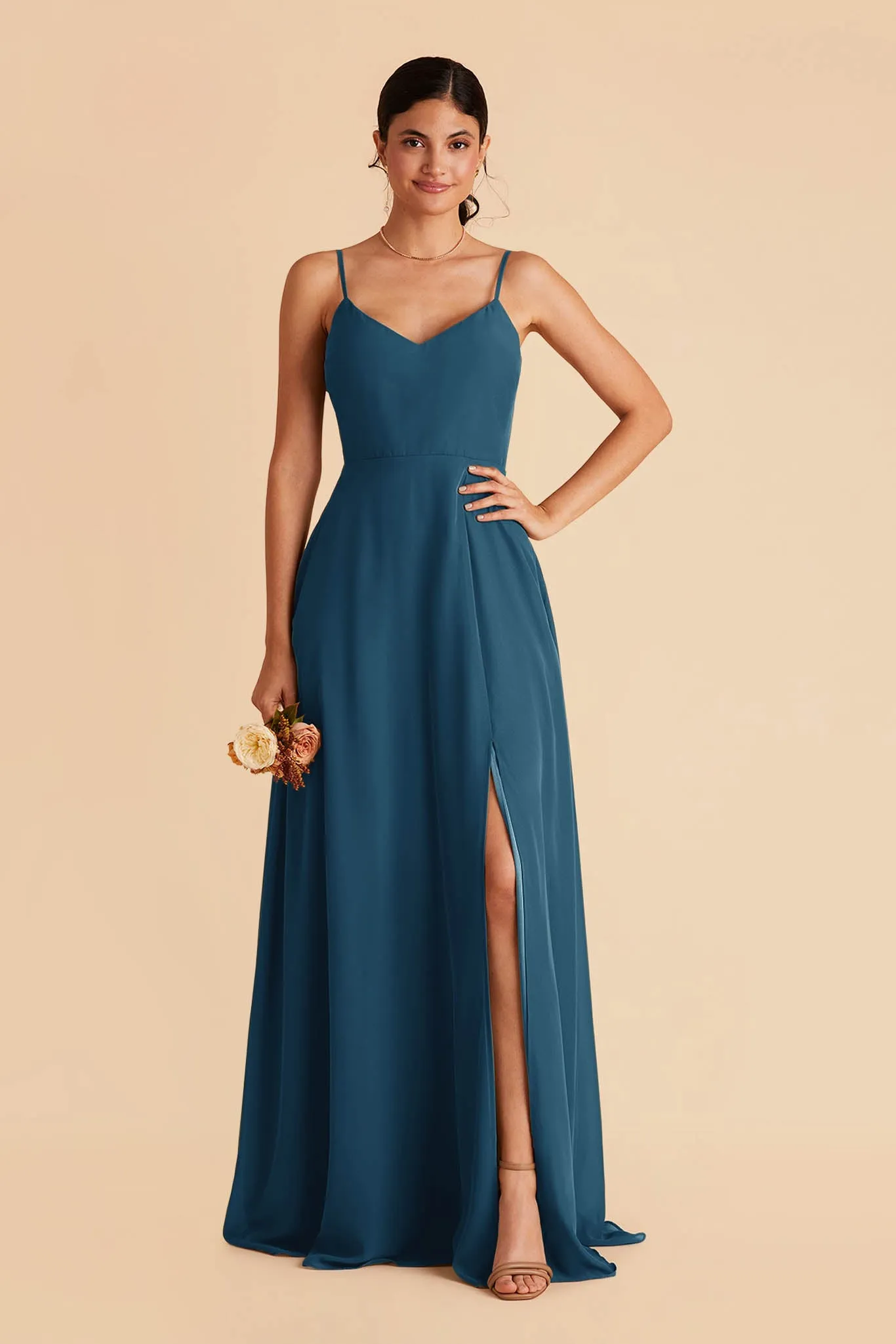 Devin Convertible Dress With Slit - Dark Teal sold by Birdy Grey product image thumbnail 4