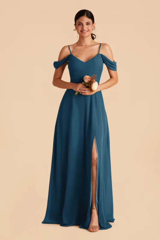 Devin Convertible Dress With Slit - Dark Teal sold by Birdy Grey