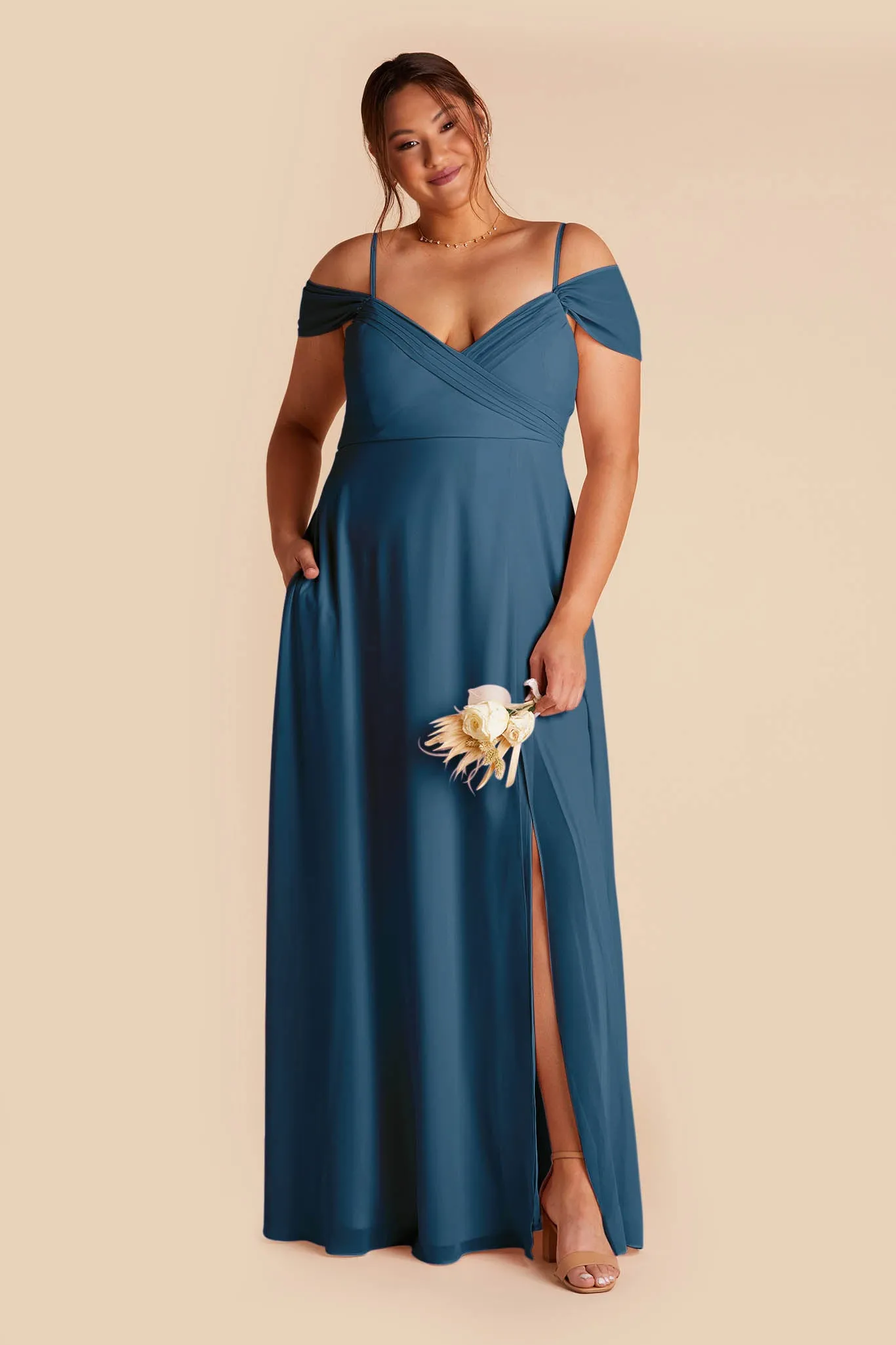 Spence Convertible Dress With Slit - Dark Teal sold by Birdy Grey product image thumbnail 2