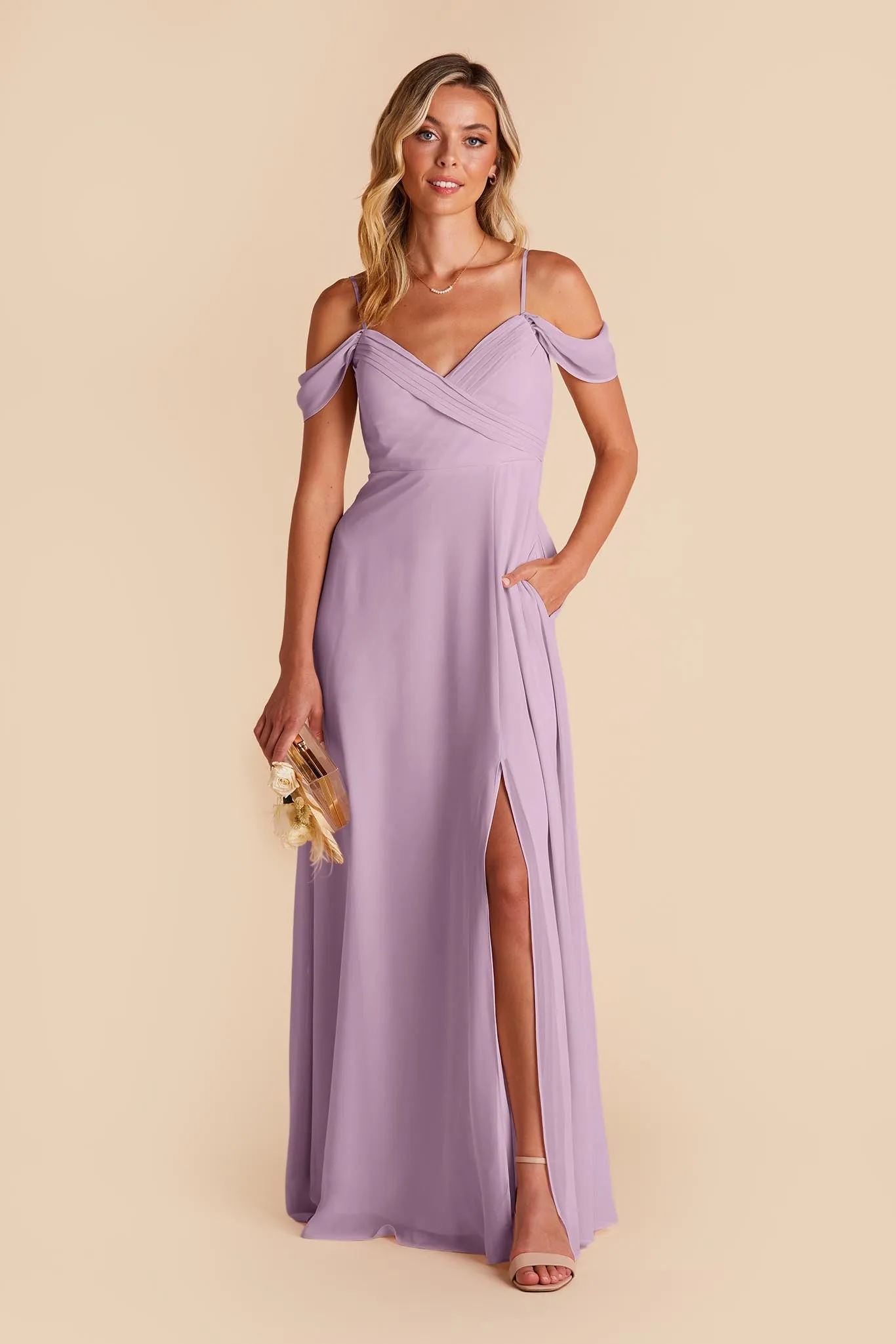 Spence Convertible Dress With Slit - Lavender sold by Birdy Grey product image thumbnail 5