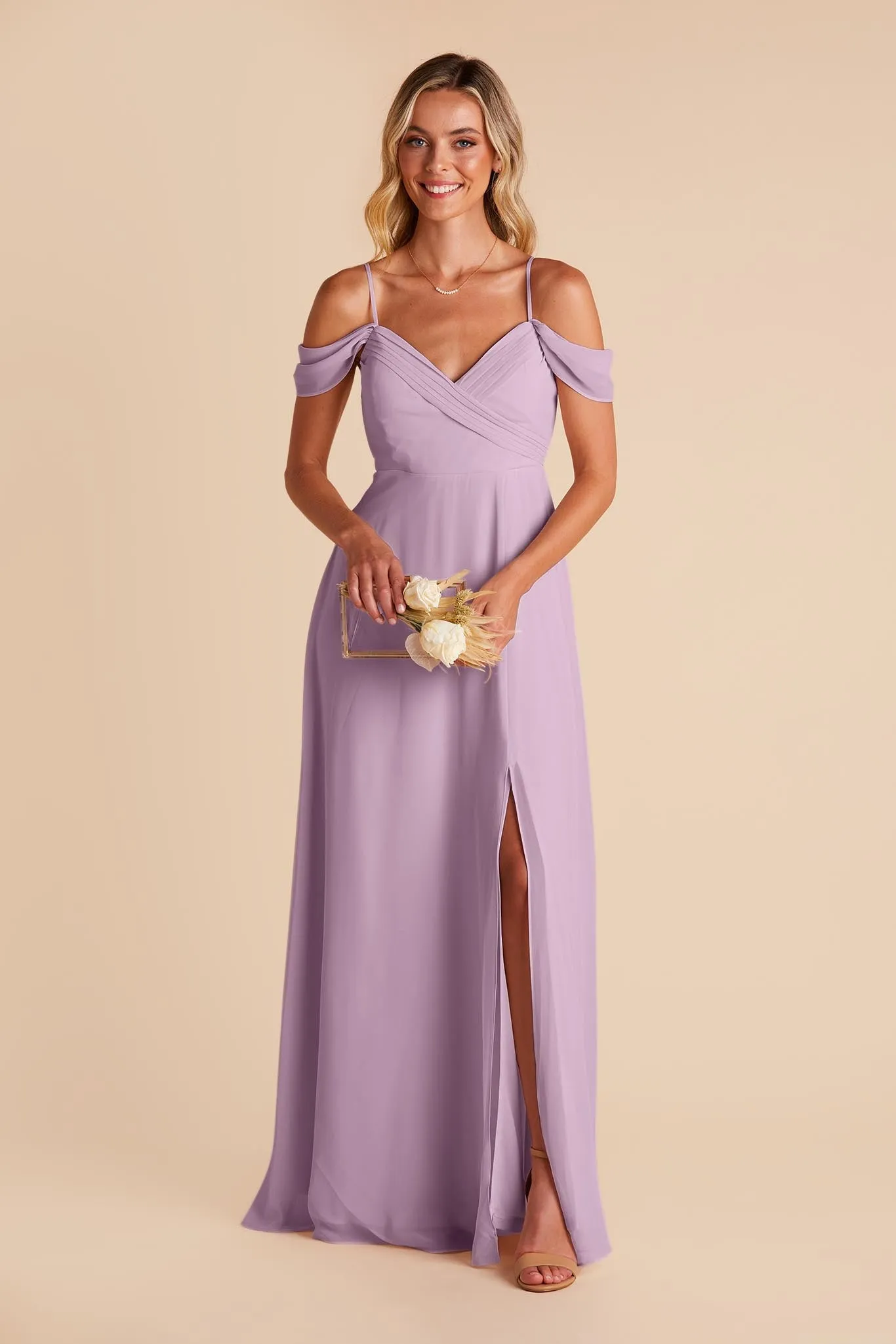 Spence Convertible Dress With Slit - Lavender sold by Birdy Grey