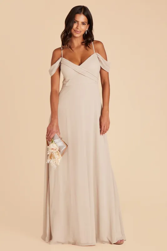 Spence Convertible Dress With Slit - Neutral Champagne sold by Birdy Grey