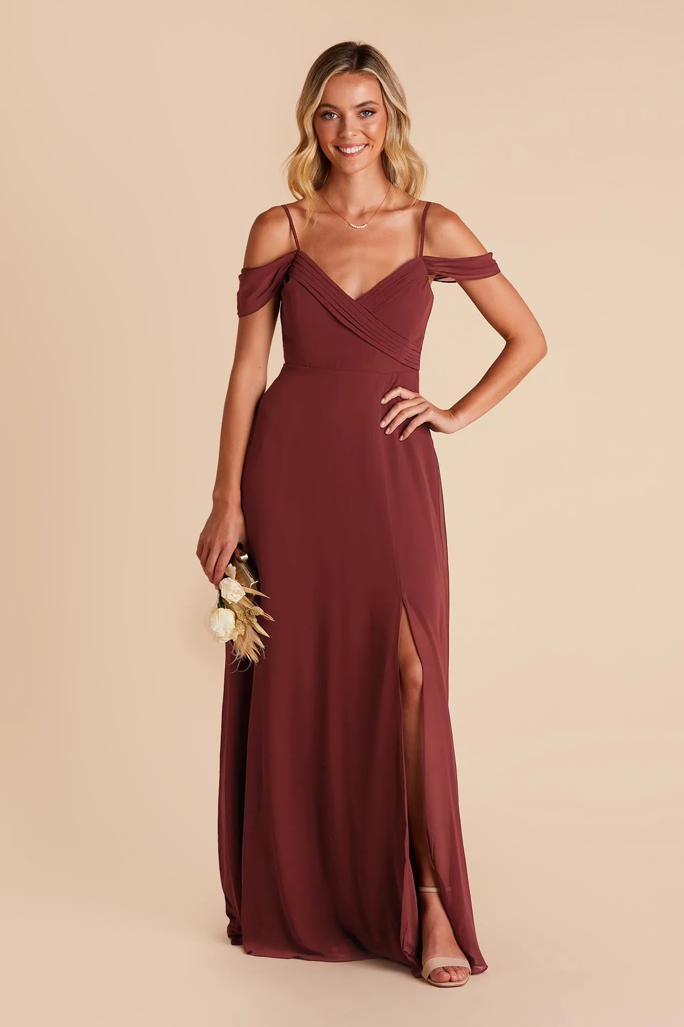 Spence Convertible Dress With Slit - Rosewood sold by Birdy Grey product image thumbnail 4