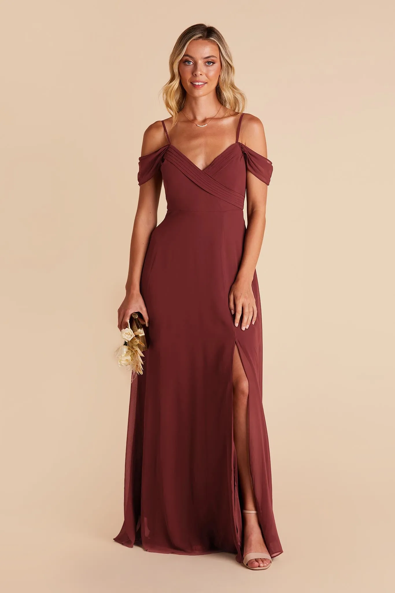 Spence Convertible Dress With Slit - Rosewood sold by Birdy Grey product image thumbnail 3