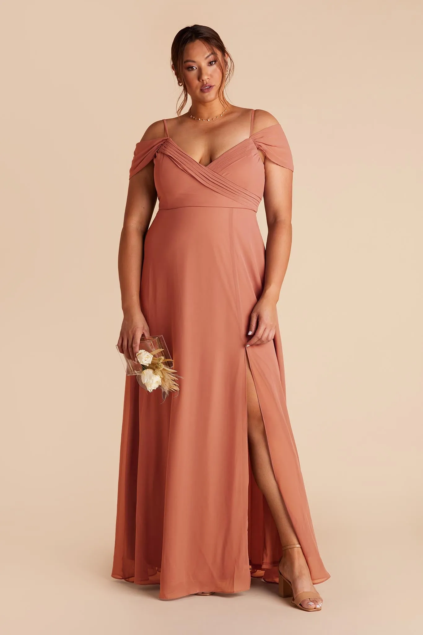 Spence Convertible Dress With Slit - Terracotta sold by Birdy Grey product image thumbnail 3