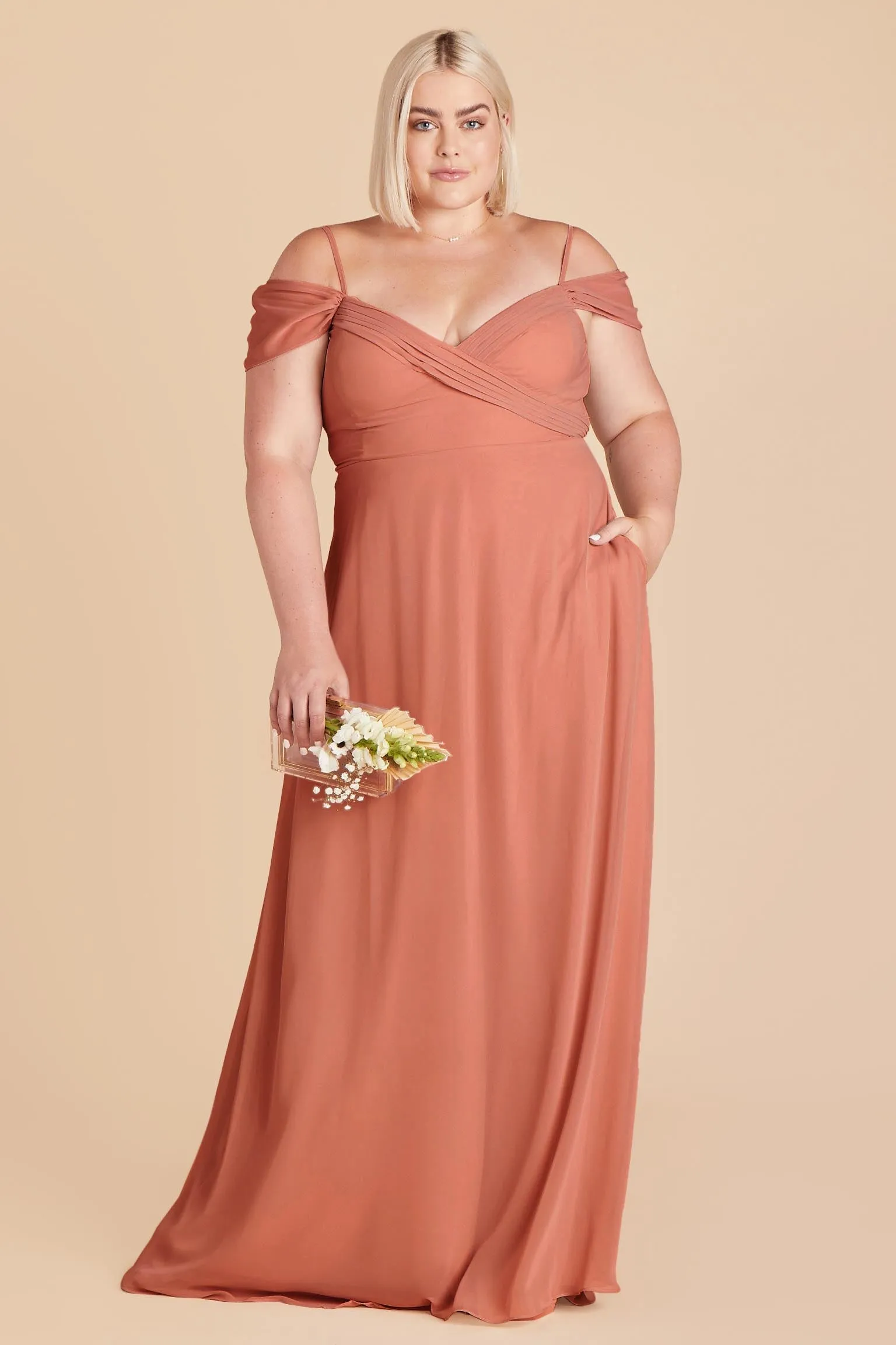 Spence Convertible Dress With Slit - Terracotta sold by Birdy Grey product image thumbnail 5