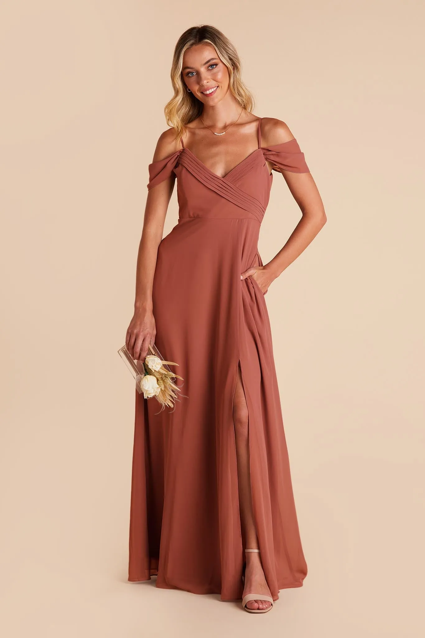 Spence Convertible Dress With Slit - Desert Rose sold by Birdy Grey product image thumbnail 3