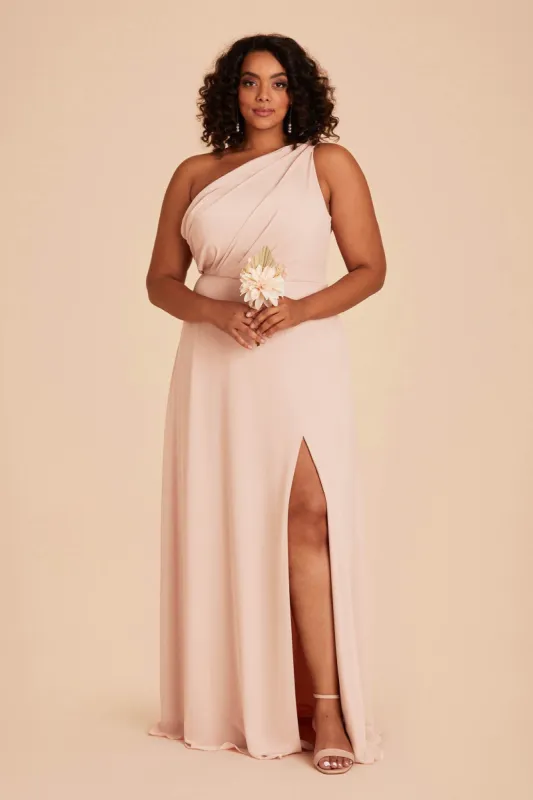 Kira Dress With Slit - Pale Blush sold by Birdy Grey