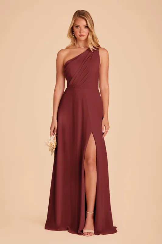 Kira Dress With Slit - Rosewood sold by Birdy Grey