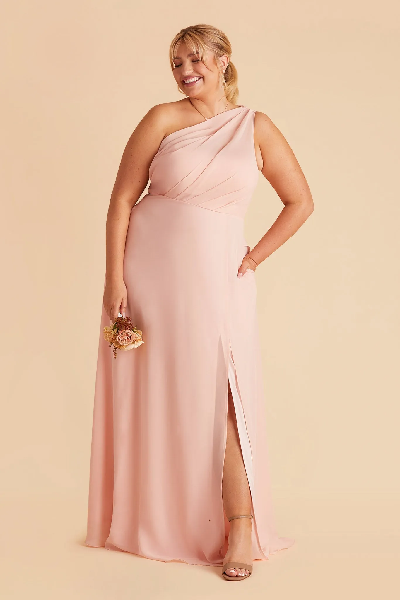 Kira Dress With Slit - Blush Pink sold by Birdy Grey product image thumbnail 2