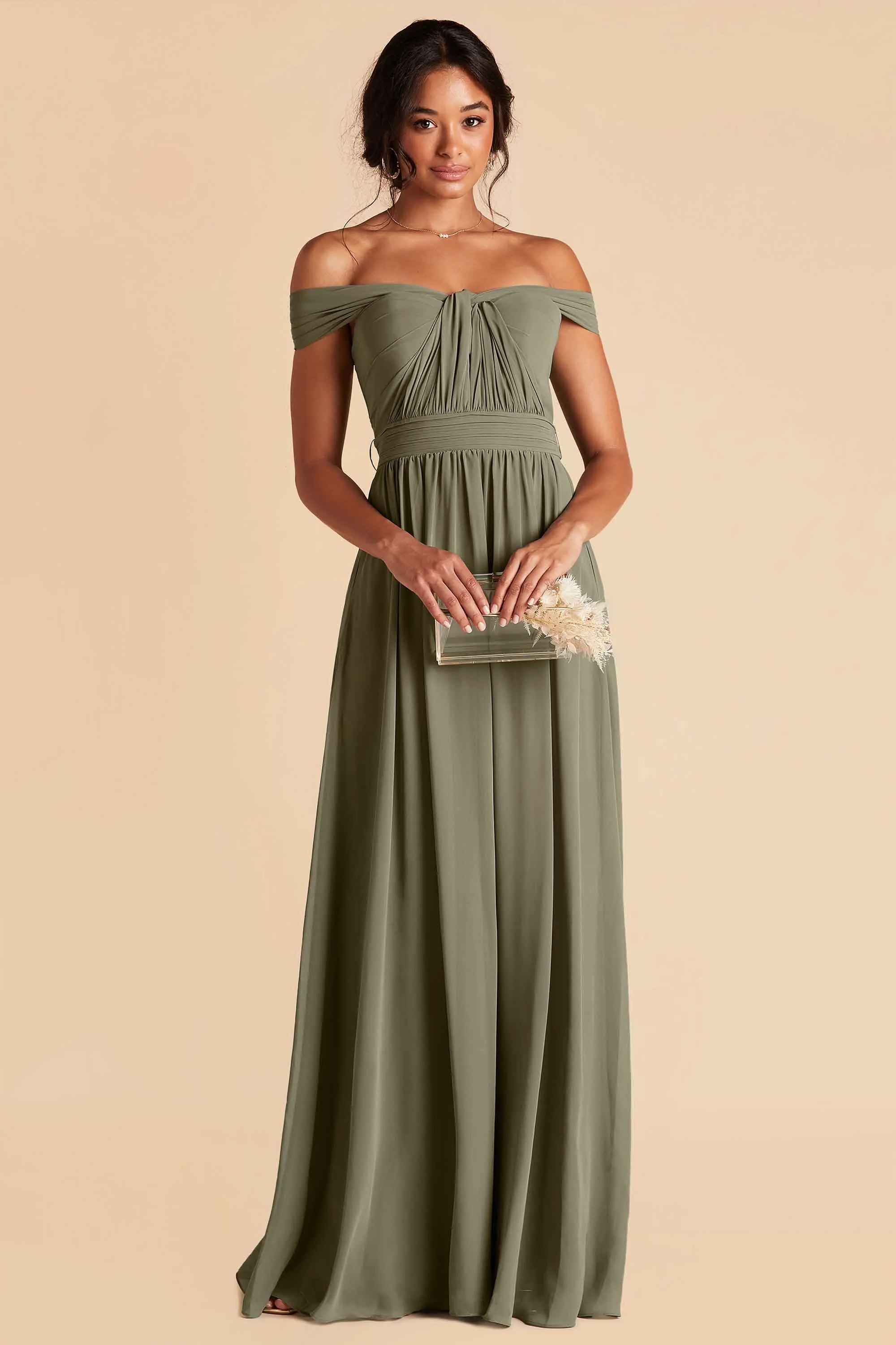 Grace Convertible Dress With Slit - Moss Green sold by Birdy Grey product image thumbnail 3