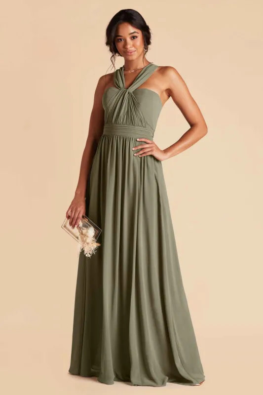 Grace Convertible Dress With Slit - Moss Green sold by Birdy Grey