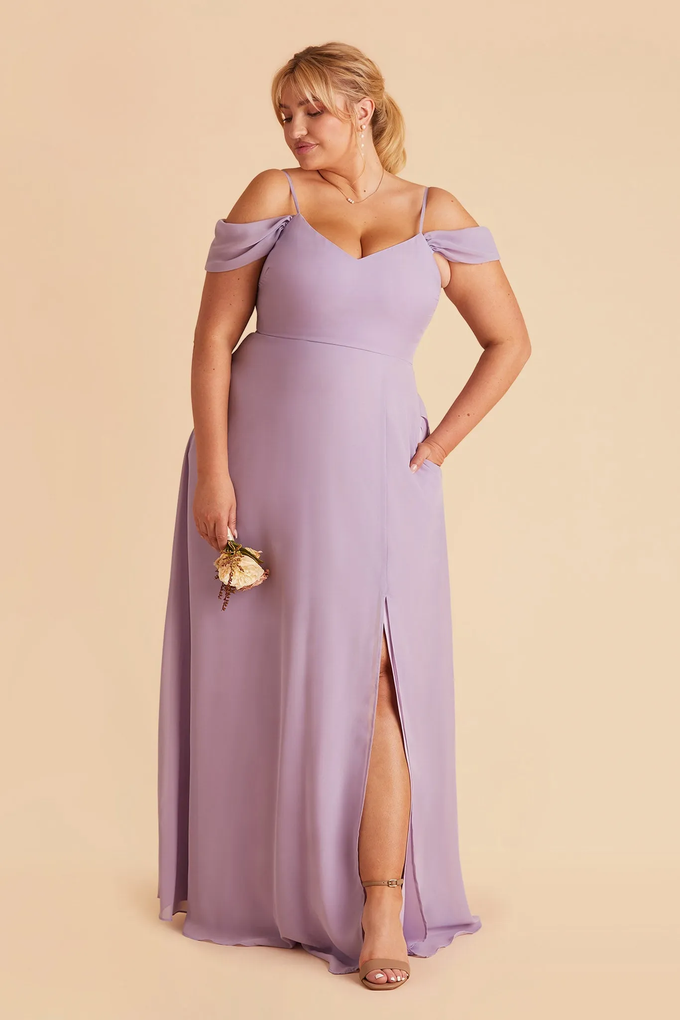 Devin Convertible Dress With Slit - Lavender sold by Birdy Grey