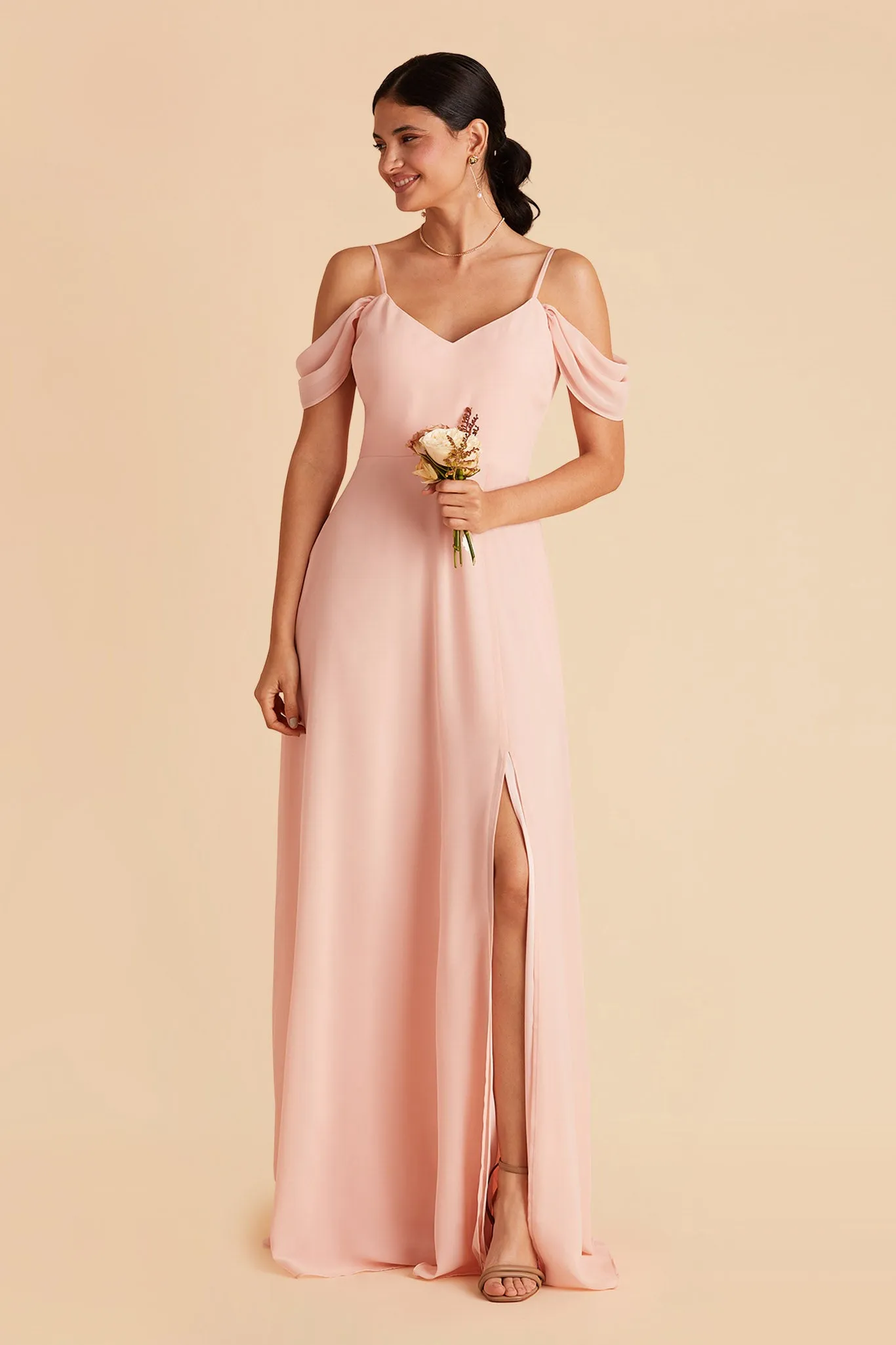 Devin Convertible Dress With Slit - Blush Pink sold by Birdy Grey product image thumbnail 3