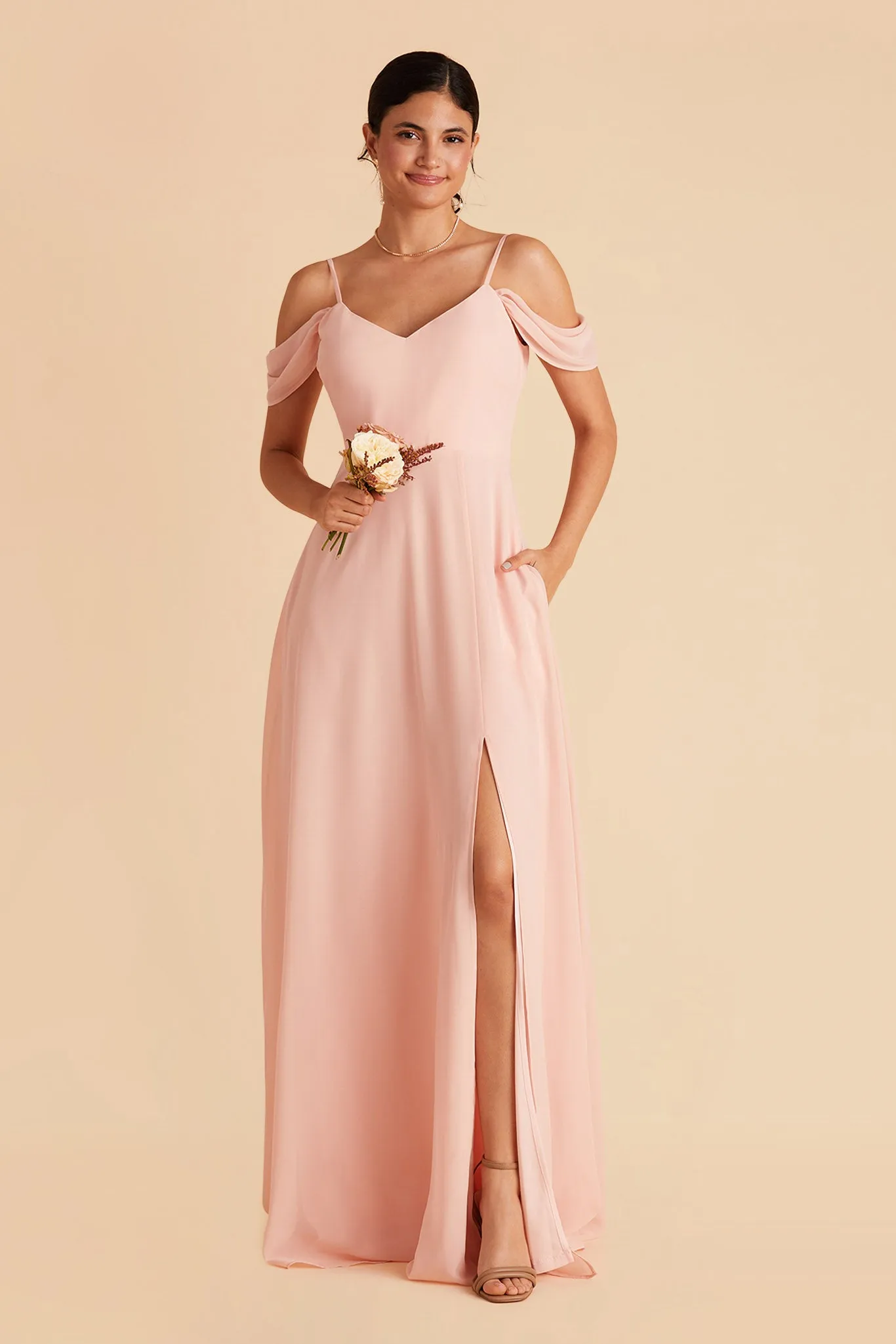 Devin Convertible Dress With Slit - Blush Pink sold by Birdy Grey product image thumbnail 2
