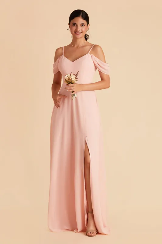 Devin Convertible Dress With Slit - Blush Pink sold by Birdy Grey