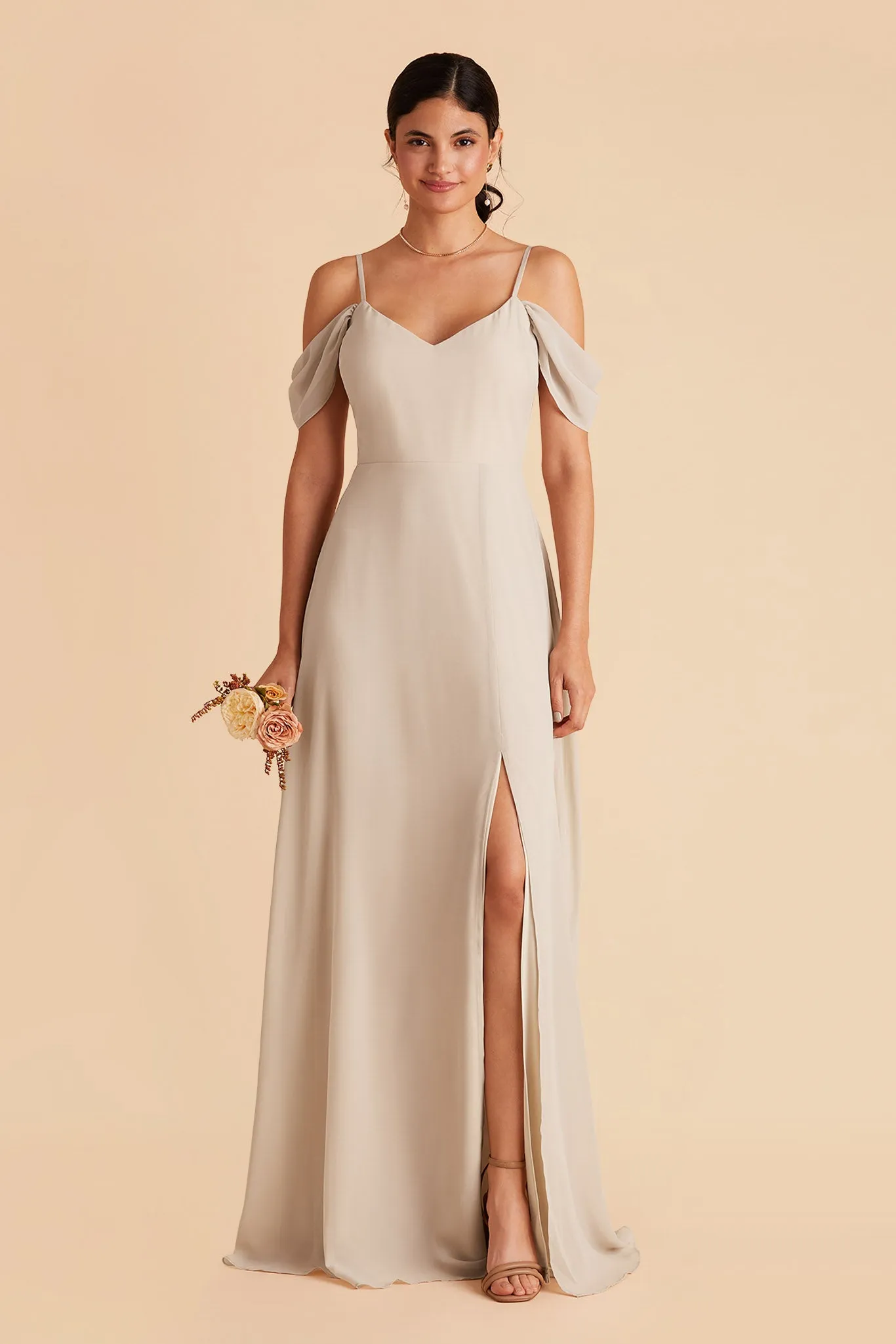 Devin Convertible Dress With Slit - Neutral Champagne sold by Birdy Grey product image thumbnail 5