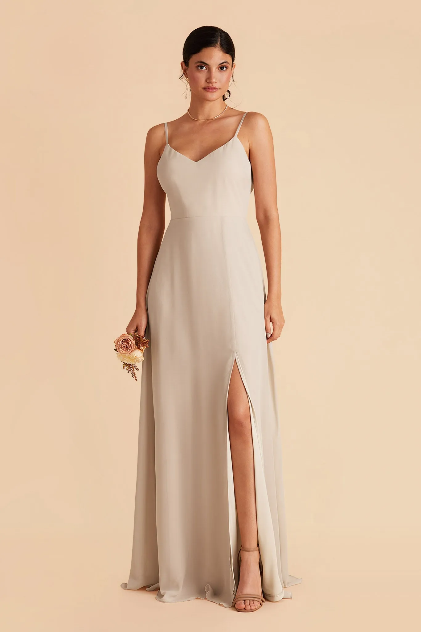 Devin Convertible Dress With Slit - Neutral Champagne sold by Birdy Grey product image thumbnail 4