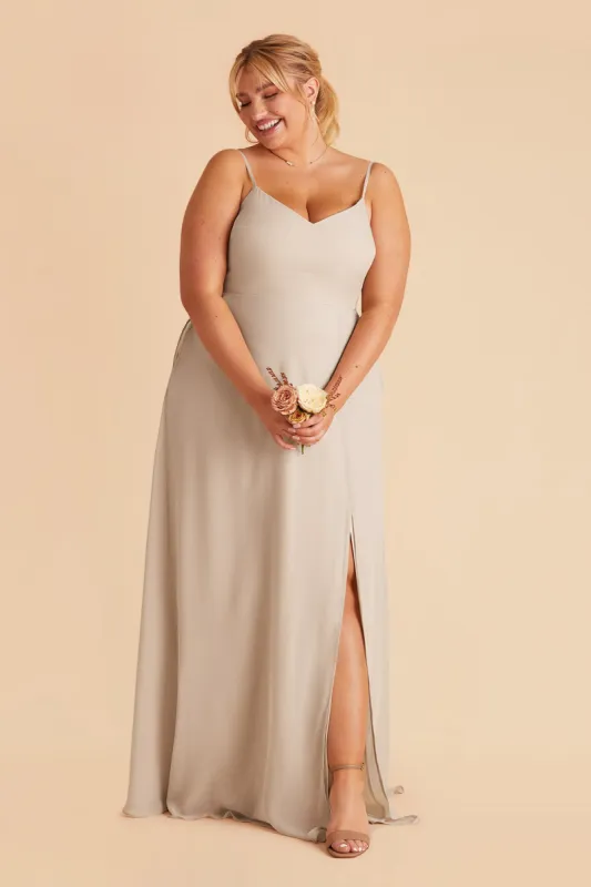 Devin Convertible Dress With Slit - Neutral Champagne sold by Birdy Grey