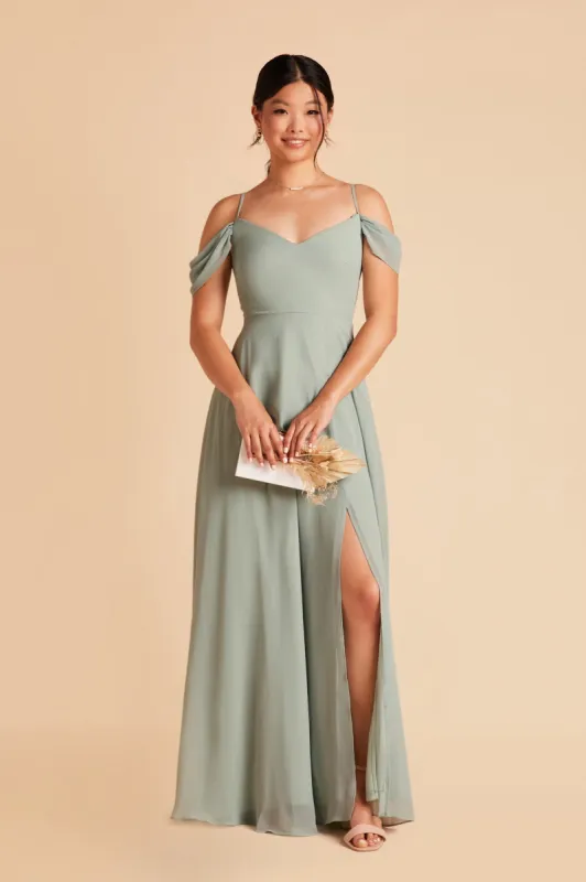 Devin Convertible Dress With Slit - Sage sold by Birdy Grey