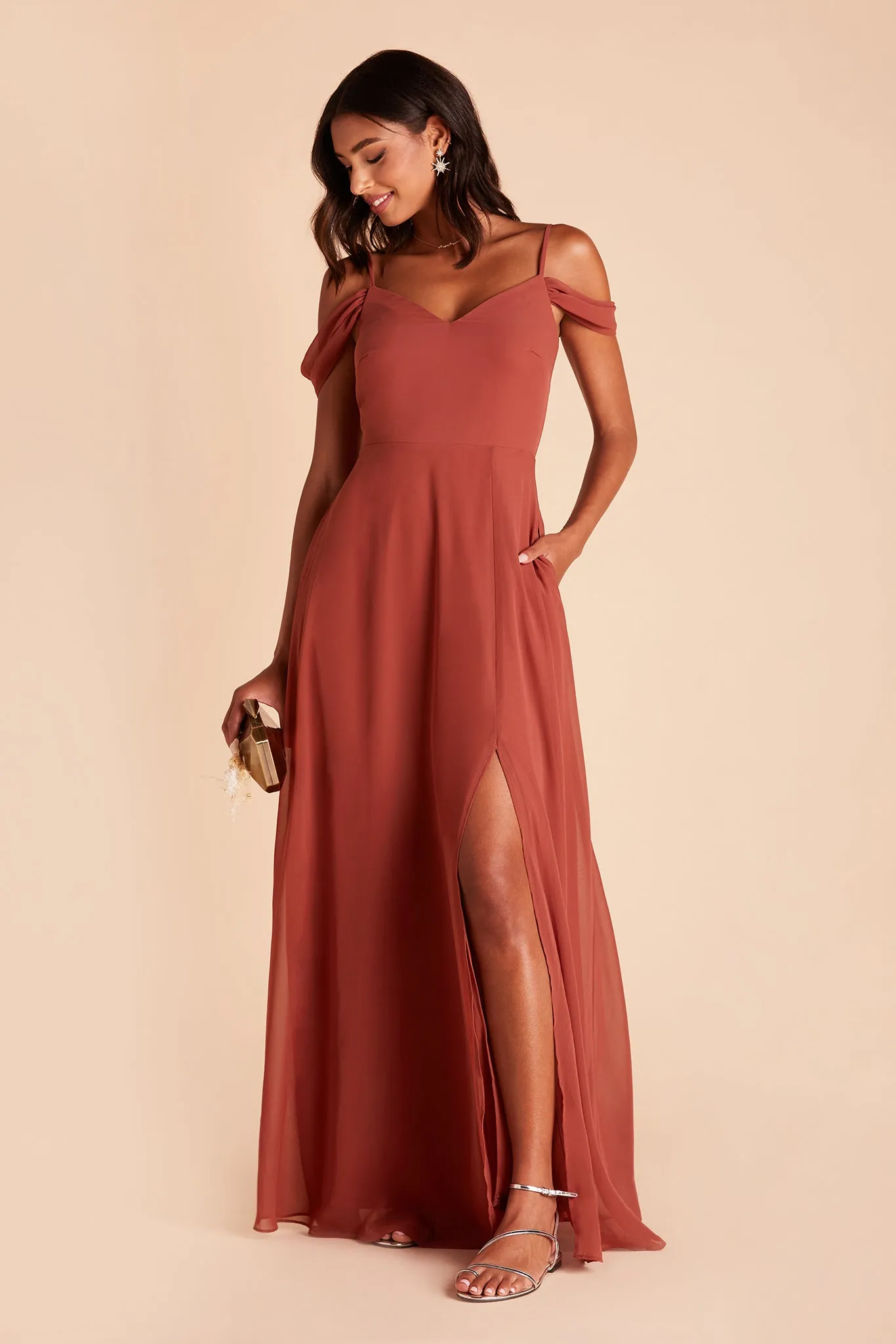 Devin Convertible Dress With Slit - Spice sold by Birdy Grey product image thumbnail 4