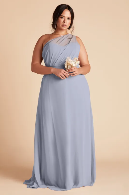 Kira Dress With Slit - Dusty Blue sold by Birdy Grey