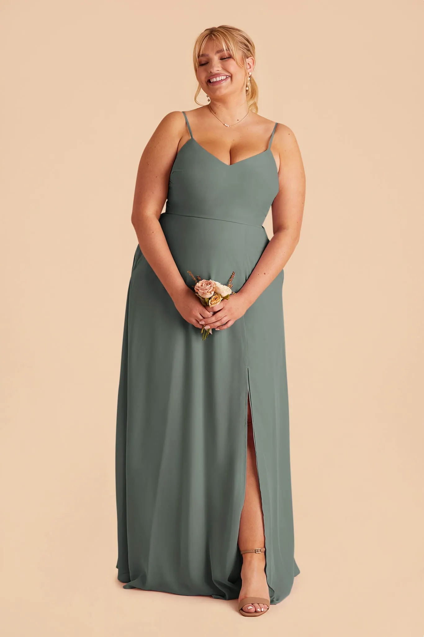 Devin Convertible Dress With Slit - Sea Glass sold by Birdy Grey product image thumbnail 2