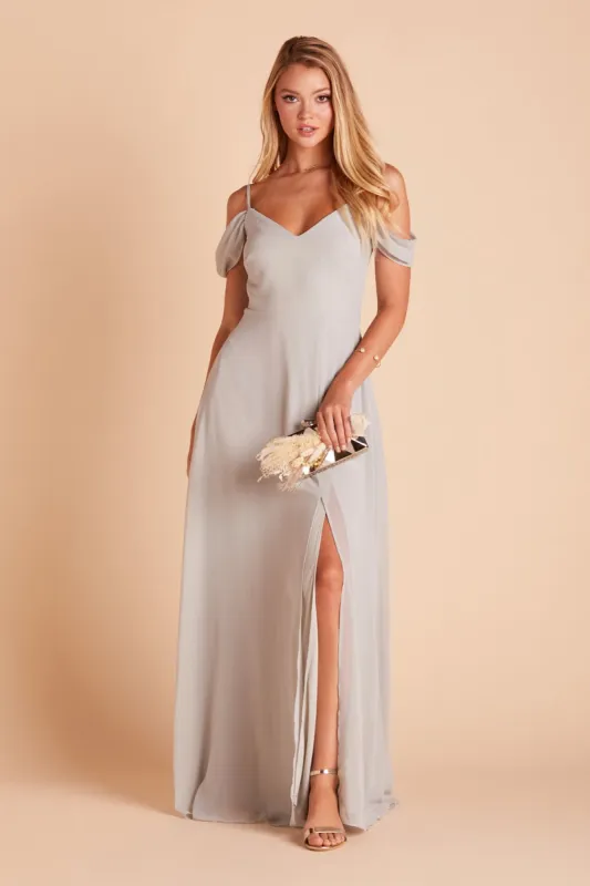 Devin Convertible Dress With Slit - Dove Gray sold by Birdy Grey