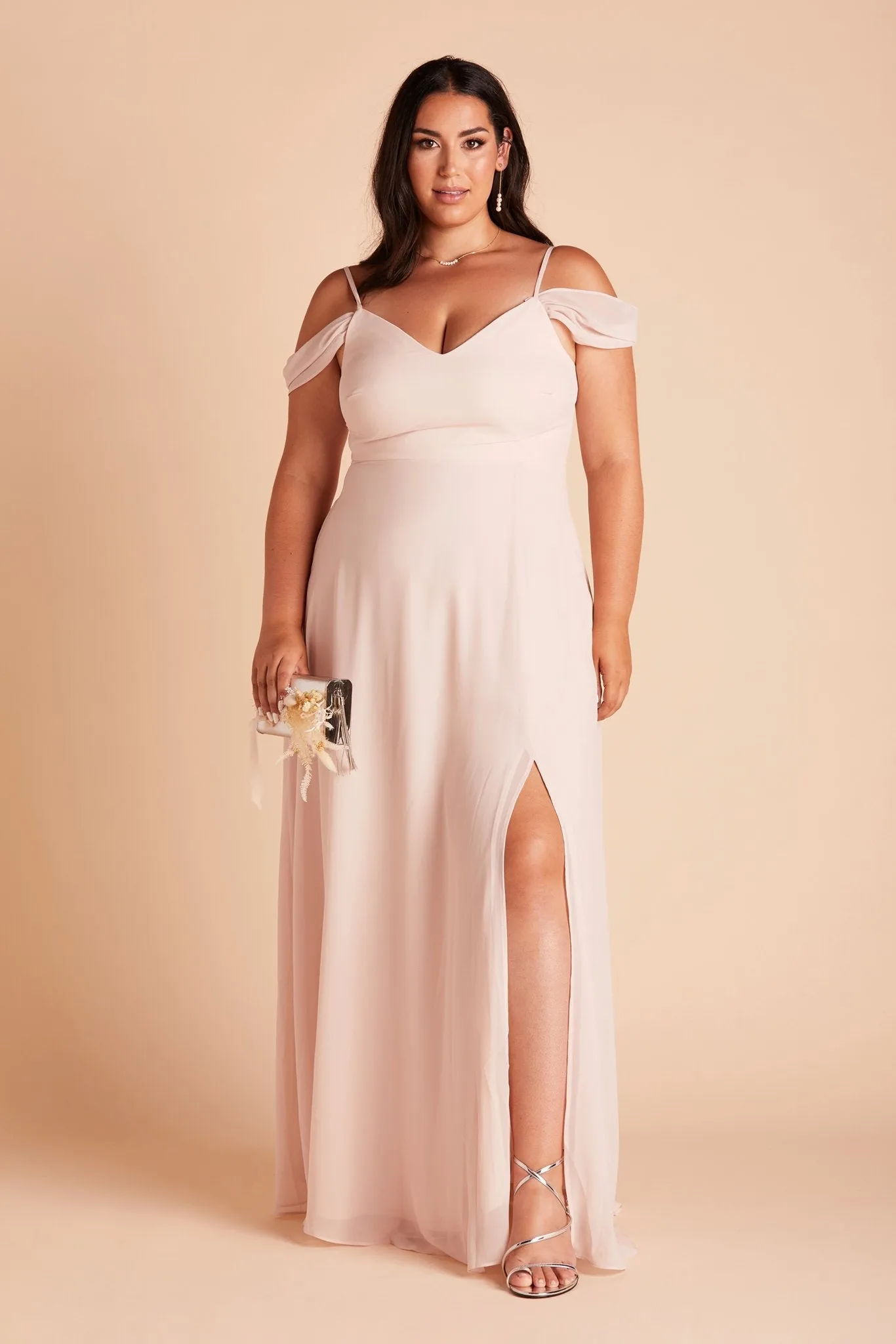 Devin Convertible Dress With Slit - Pale Blush sold by Birdy Grey product image thumbnail 2