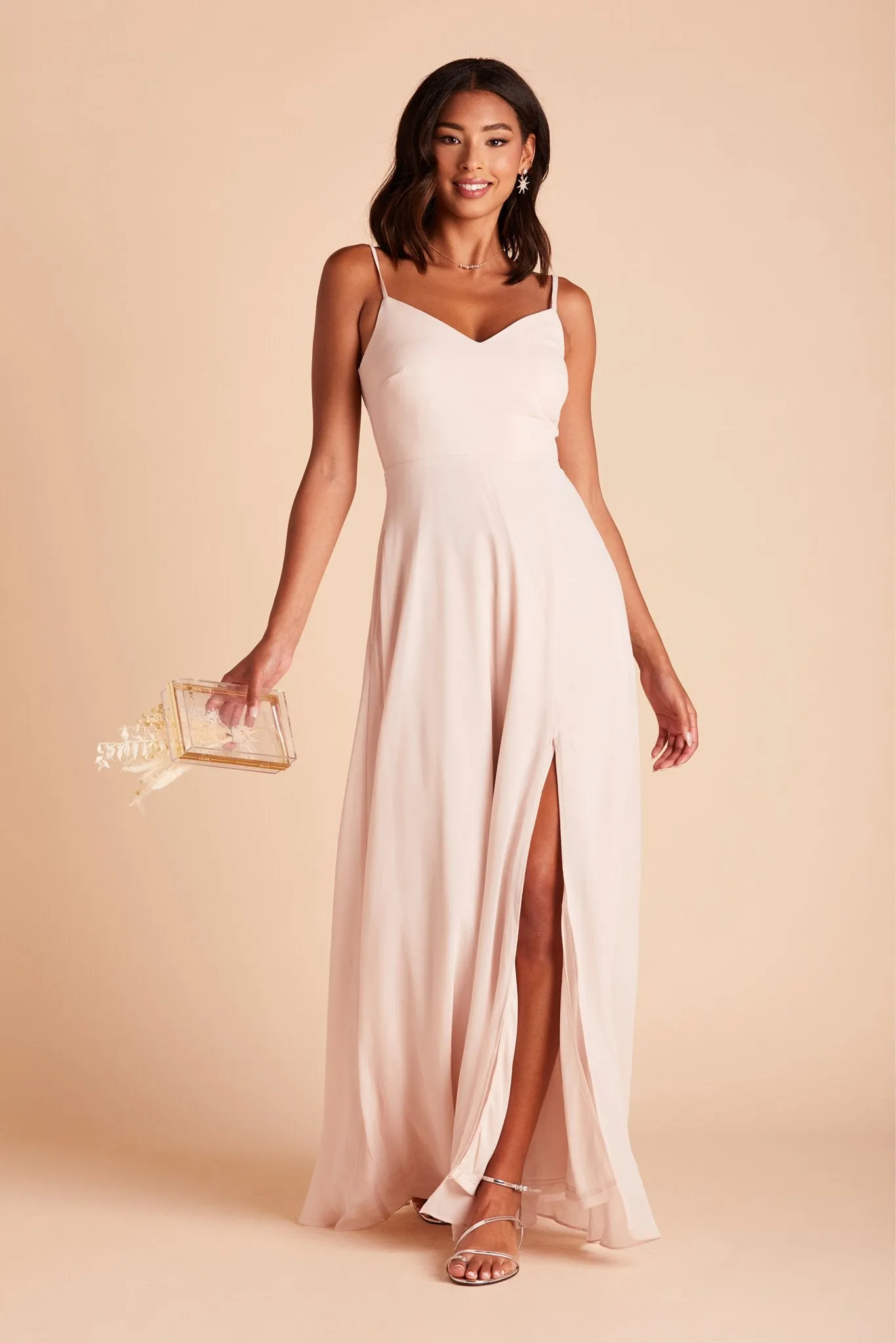Devin Convertible Dress With Slit - Pale Blush sold by Birdy Grey product image thumbnail 4