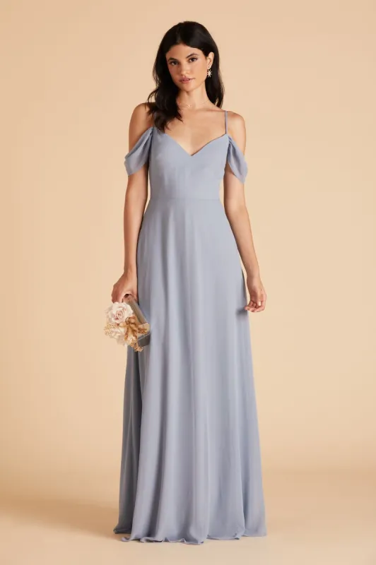 Devin Convertible Dress With Slit - Dusty Blue sold by Birdy Grey
