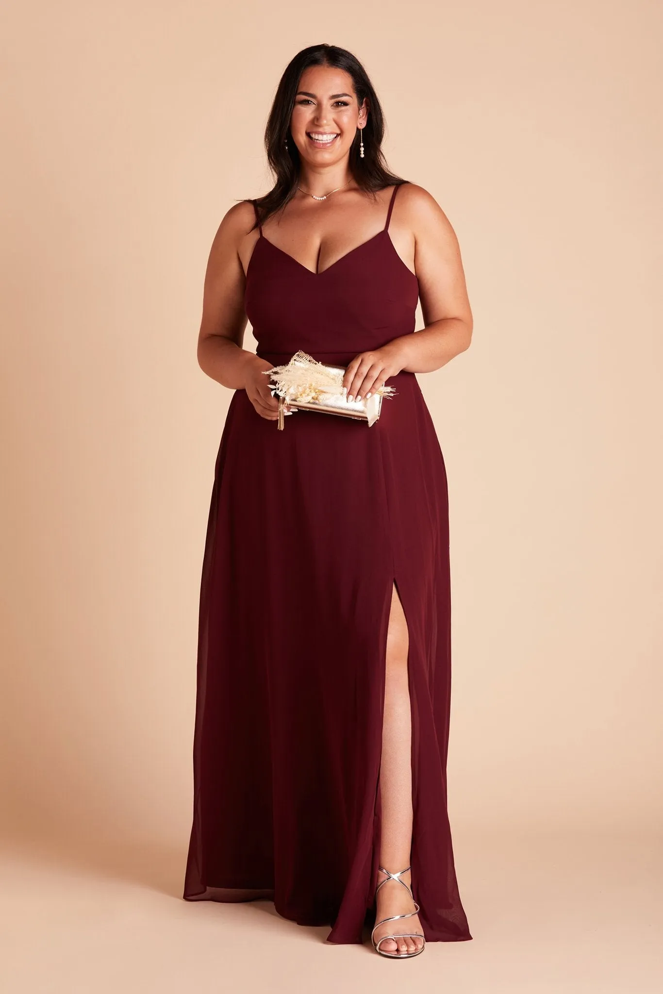 Devin Convertible Dress With Slit - Cabernet sold by Birdy Grey product image thumbnail 2