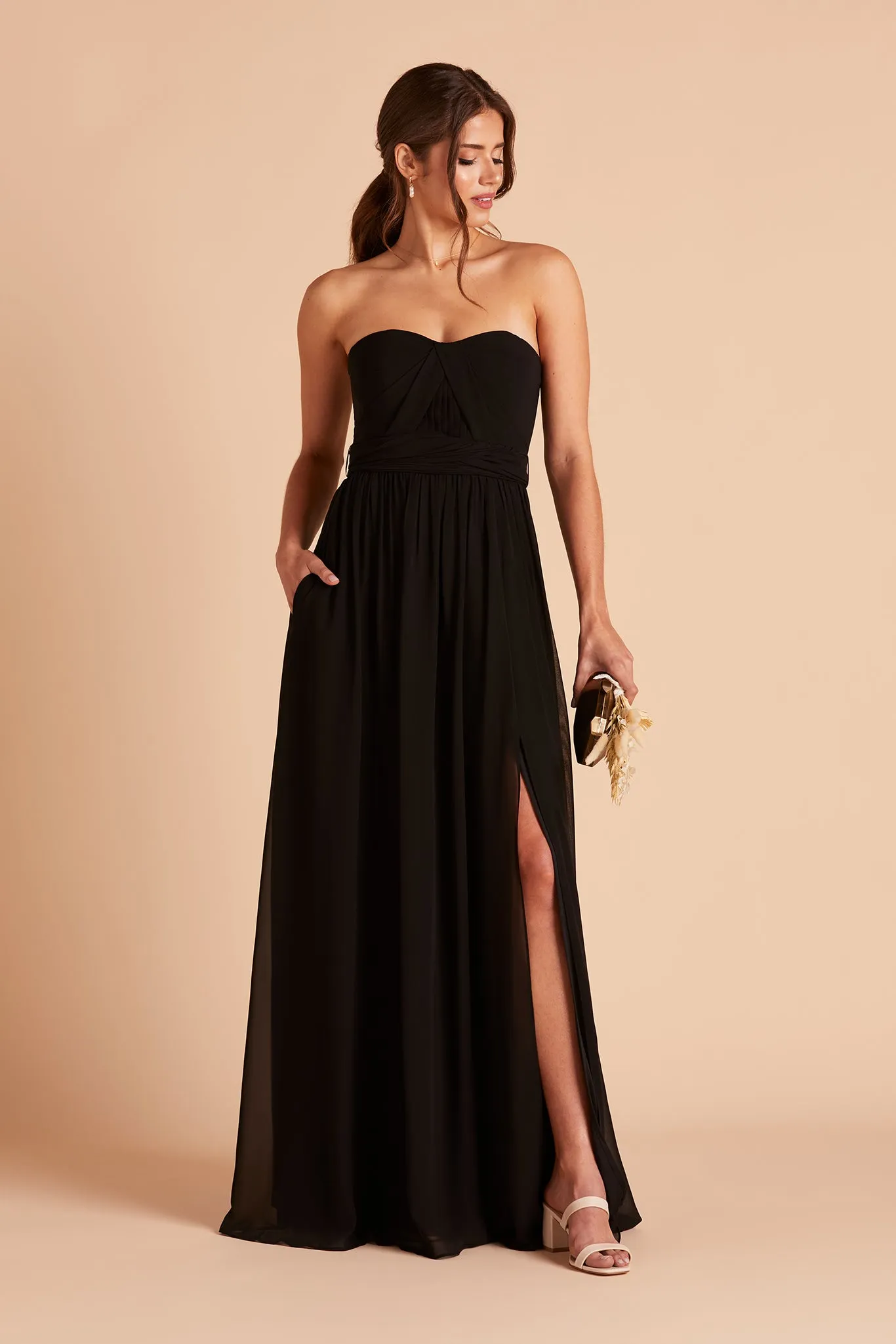 Grace Convertible Dress With Slit - Black sold by Birdy Grey product image thumbnail 4