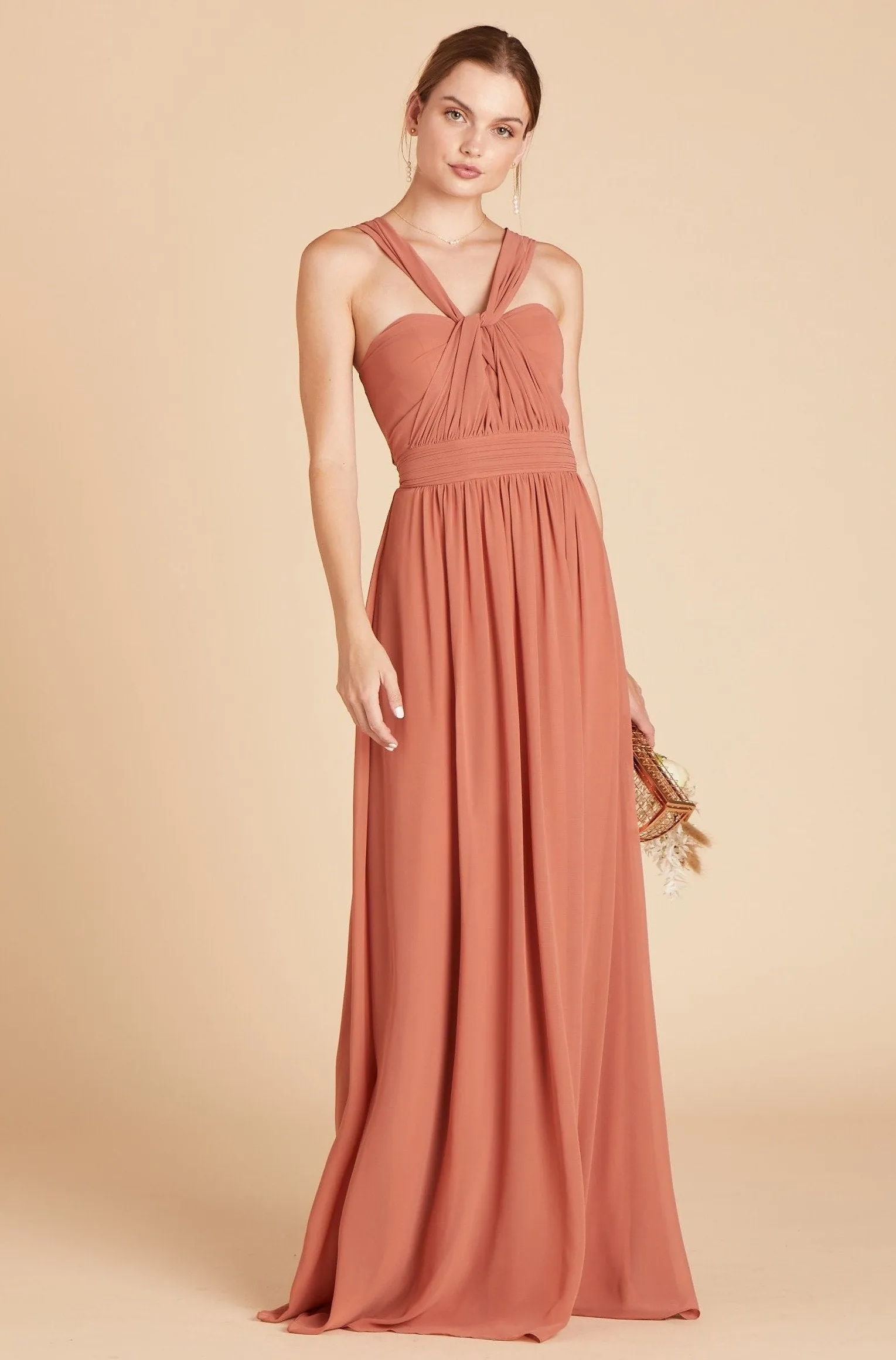 Grace Convertible Dress With Slit - Terracotta sold by Birdy Grey