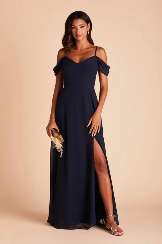 Devin Convertible Dress With Slit - Navy sold by Birdy Grey